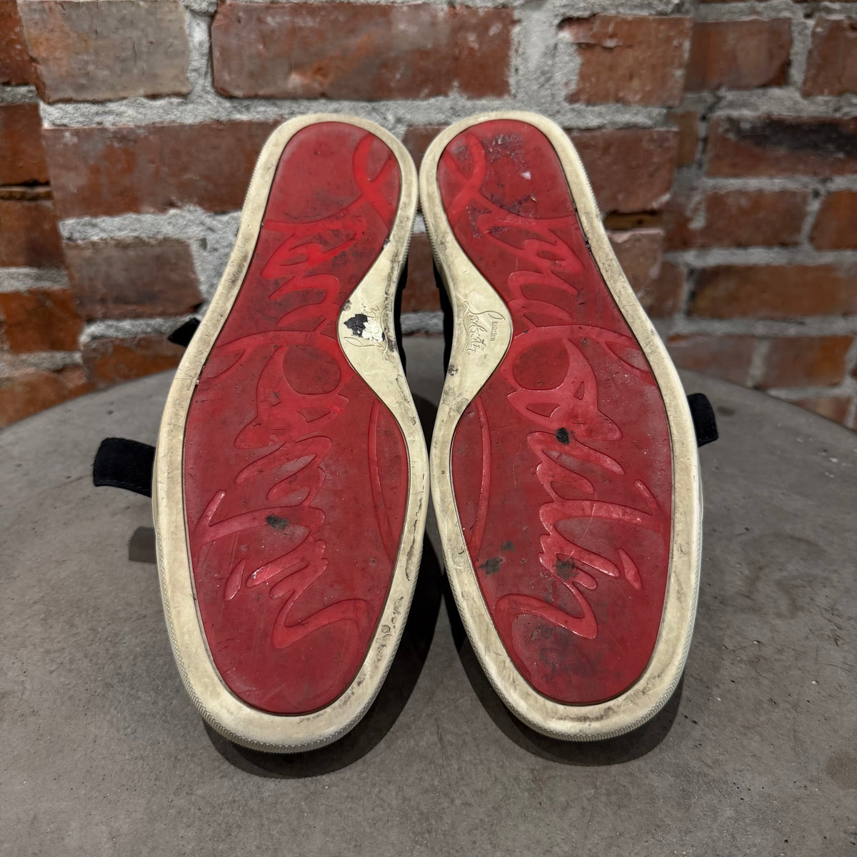 CHRISTIAN LOUBOUTIN HIGH TOP BONDAGE SUEDE SNEAKERS ‘BLACK’