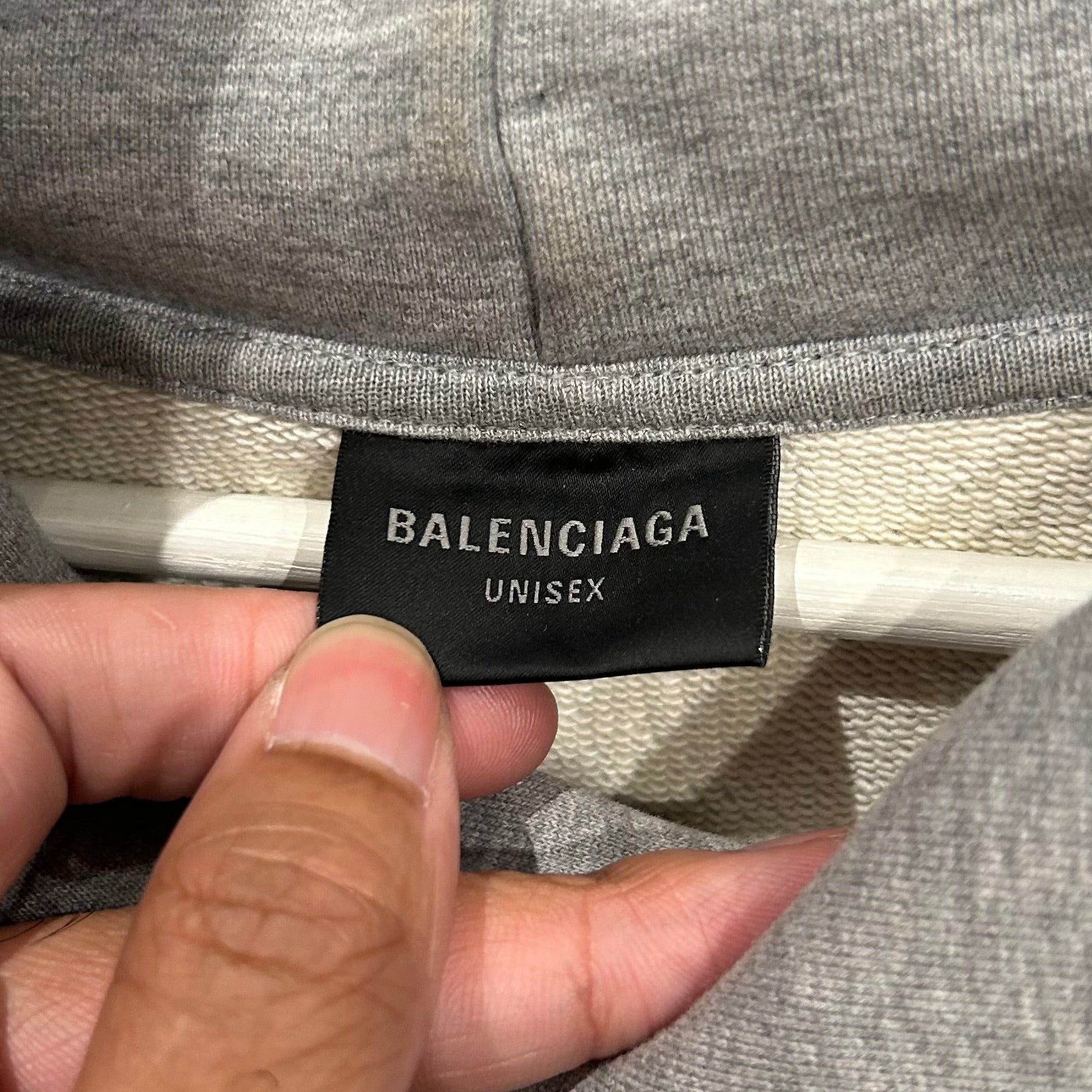 BALENCIAGA SS21 OVERSIZED TAPE HOODIE ‘GREY’