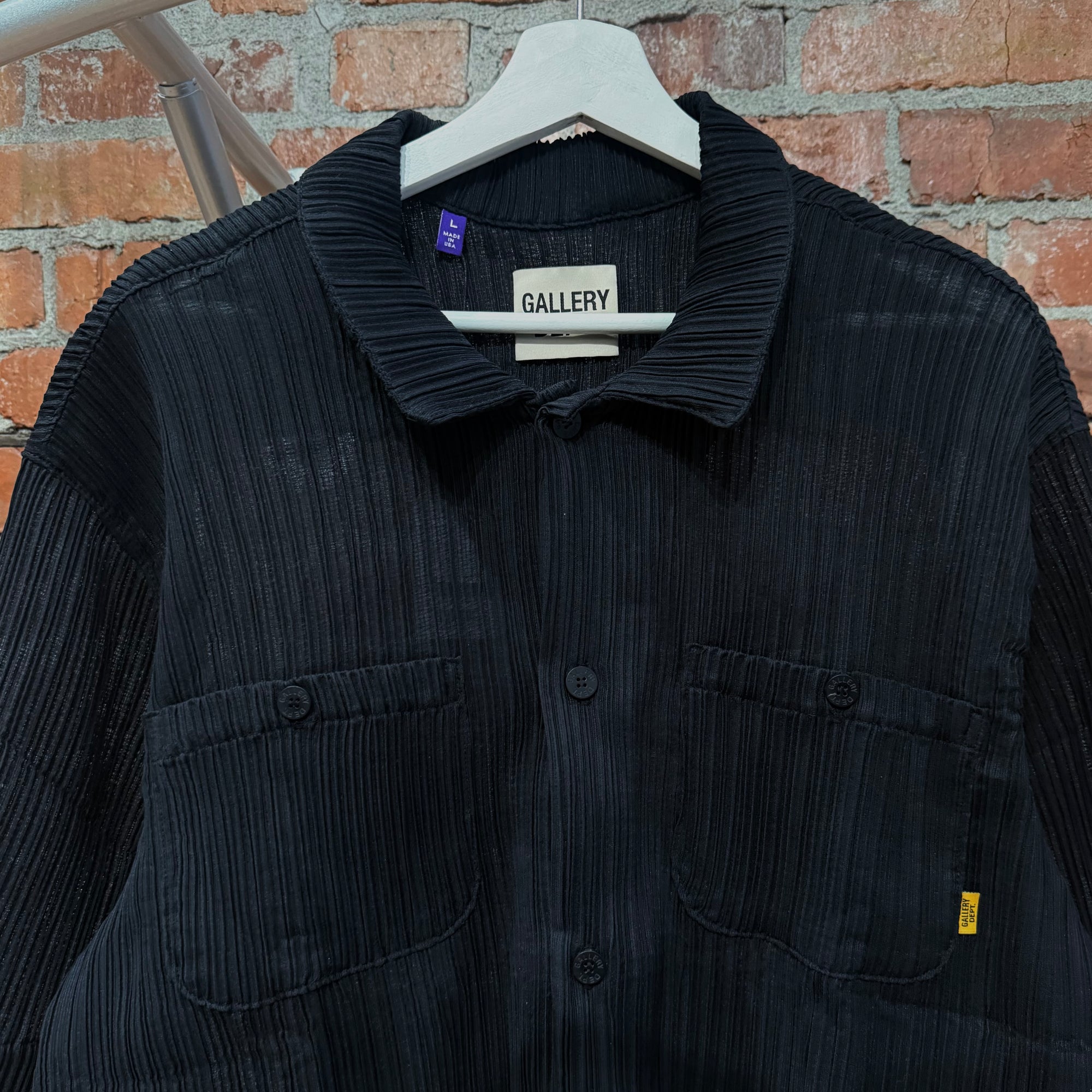 GALLERY DEPT. PARKER PLEATED SHIRT ‘BLACK’