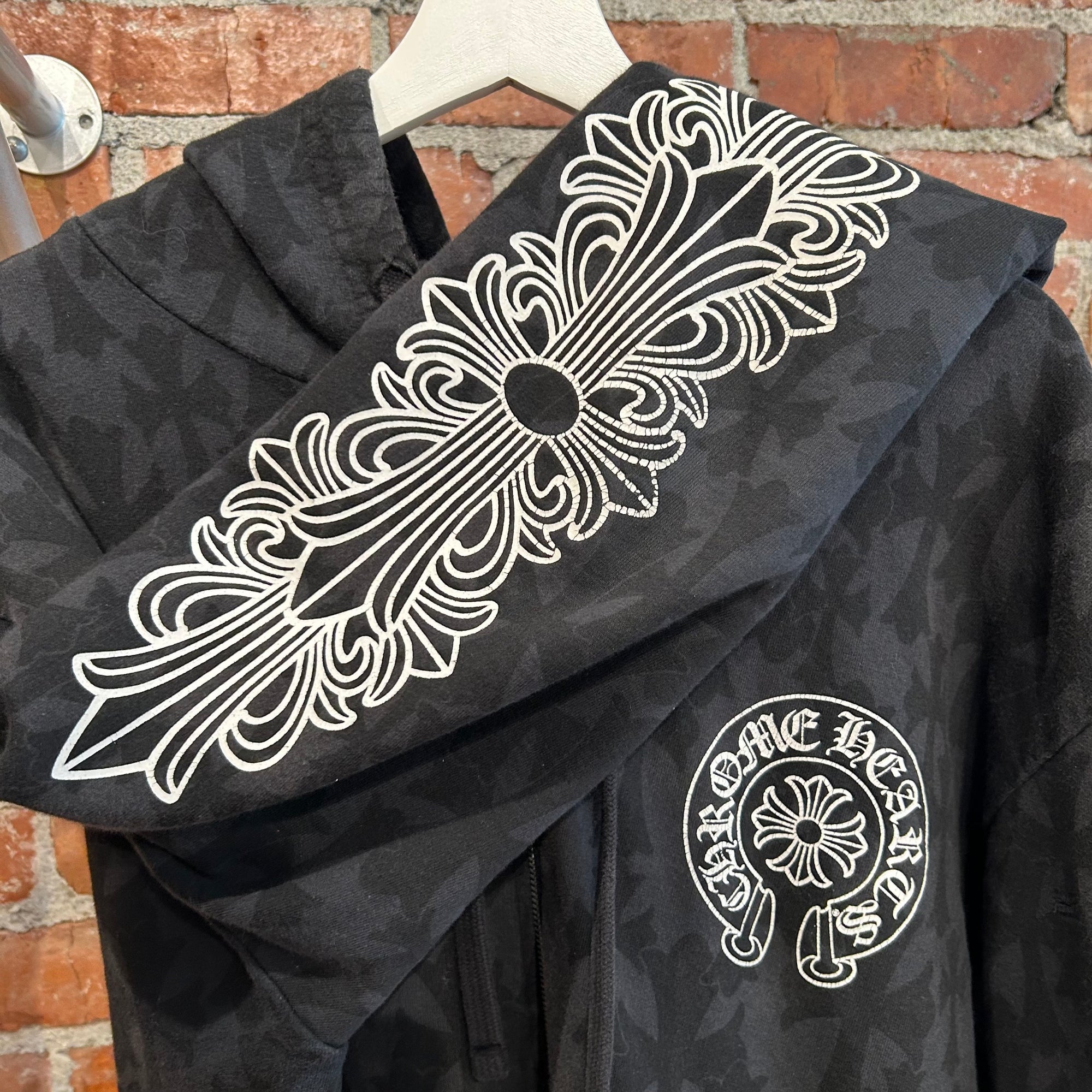 CHROME HEARTS MONOGRAM CEMETERY ZIP HOODIE ‘BLACK’