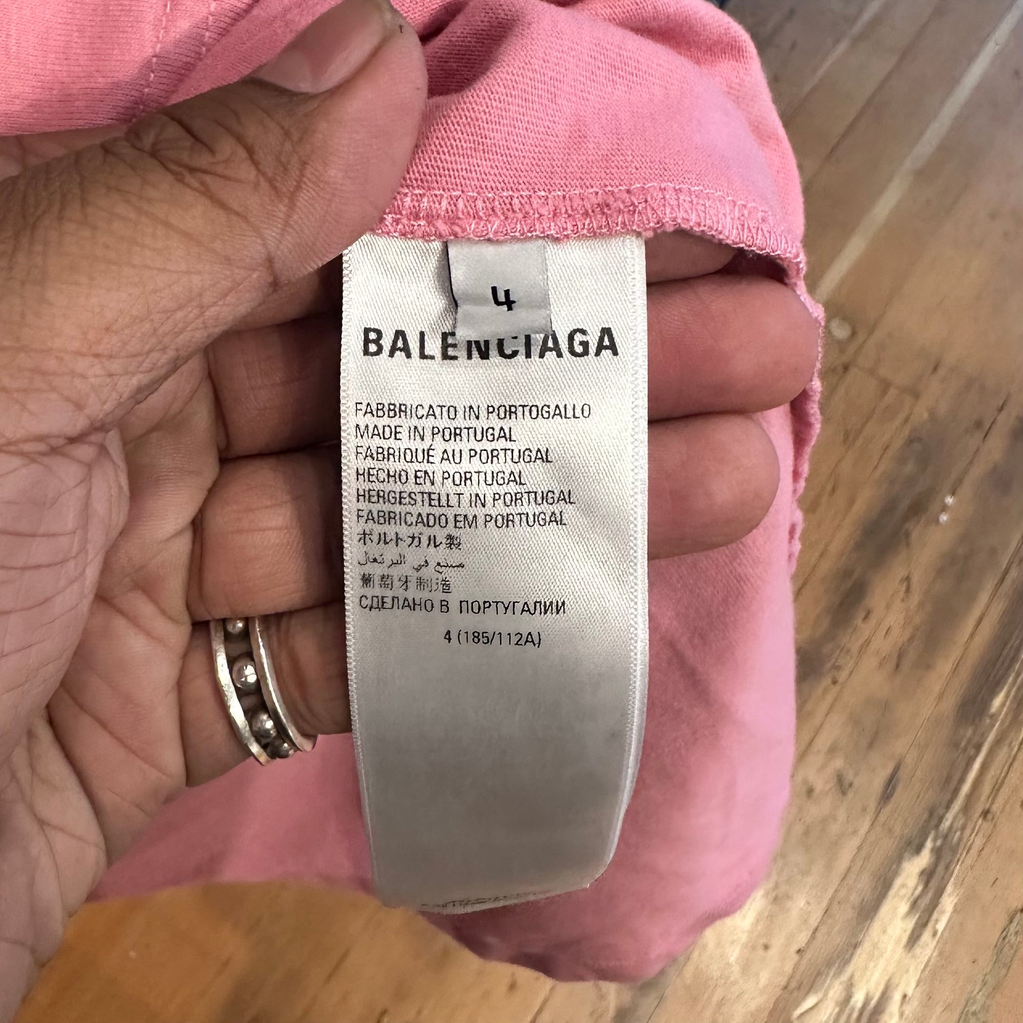 BALENCIAGA SS22 MULTI LOGO OVERSIZED TEE ‘PINK’