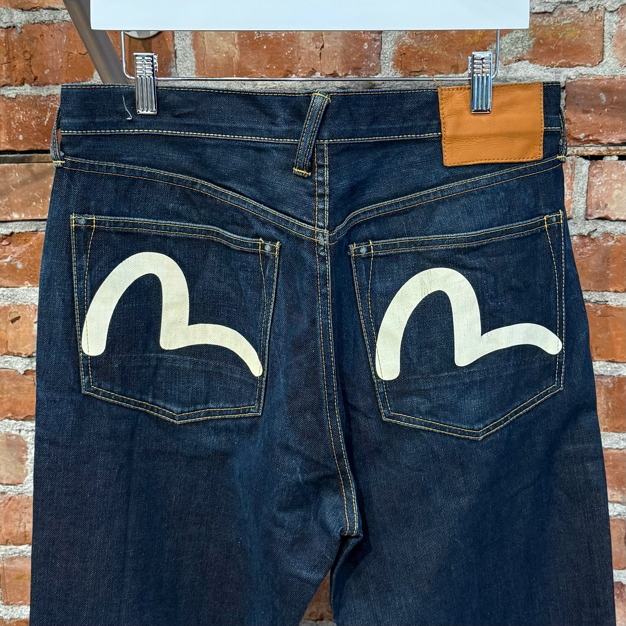 EVISU THICK GULL GULL SLIM STRAIGHT DENIM ‘INDIGO/WHITE’