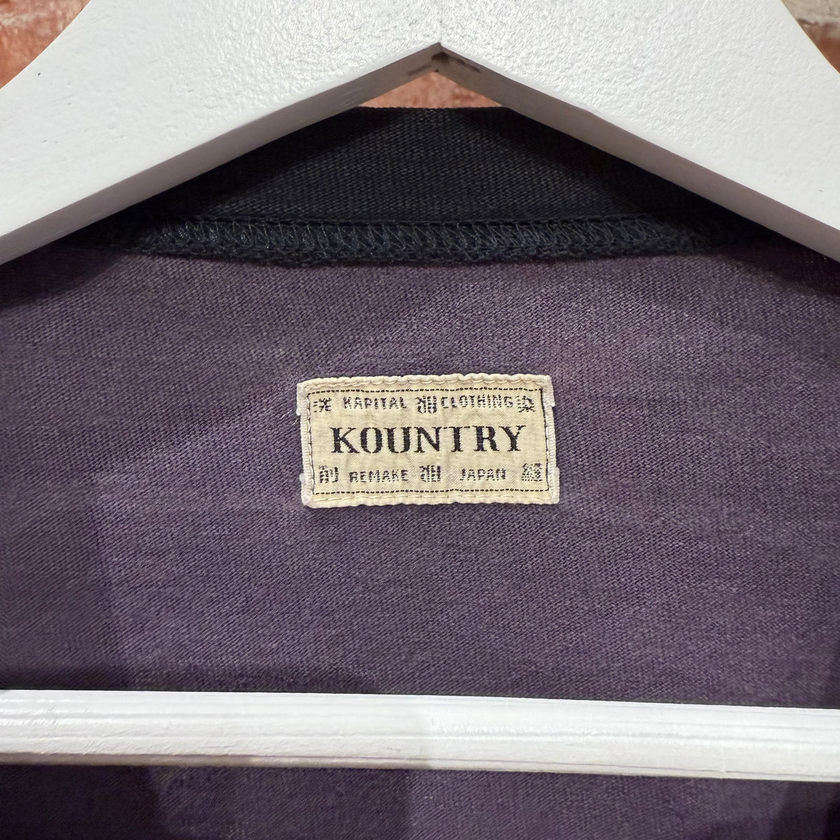 KAPITAL KOUNTRY OVERSIZED 2-TONE BONES TEE ‘BLACK/PURPLE’