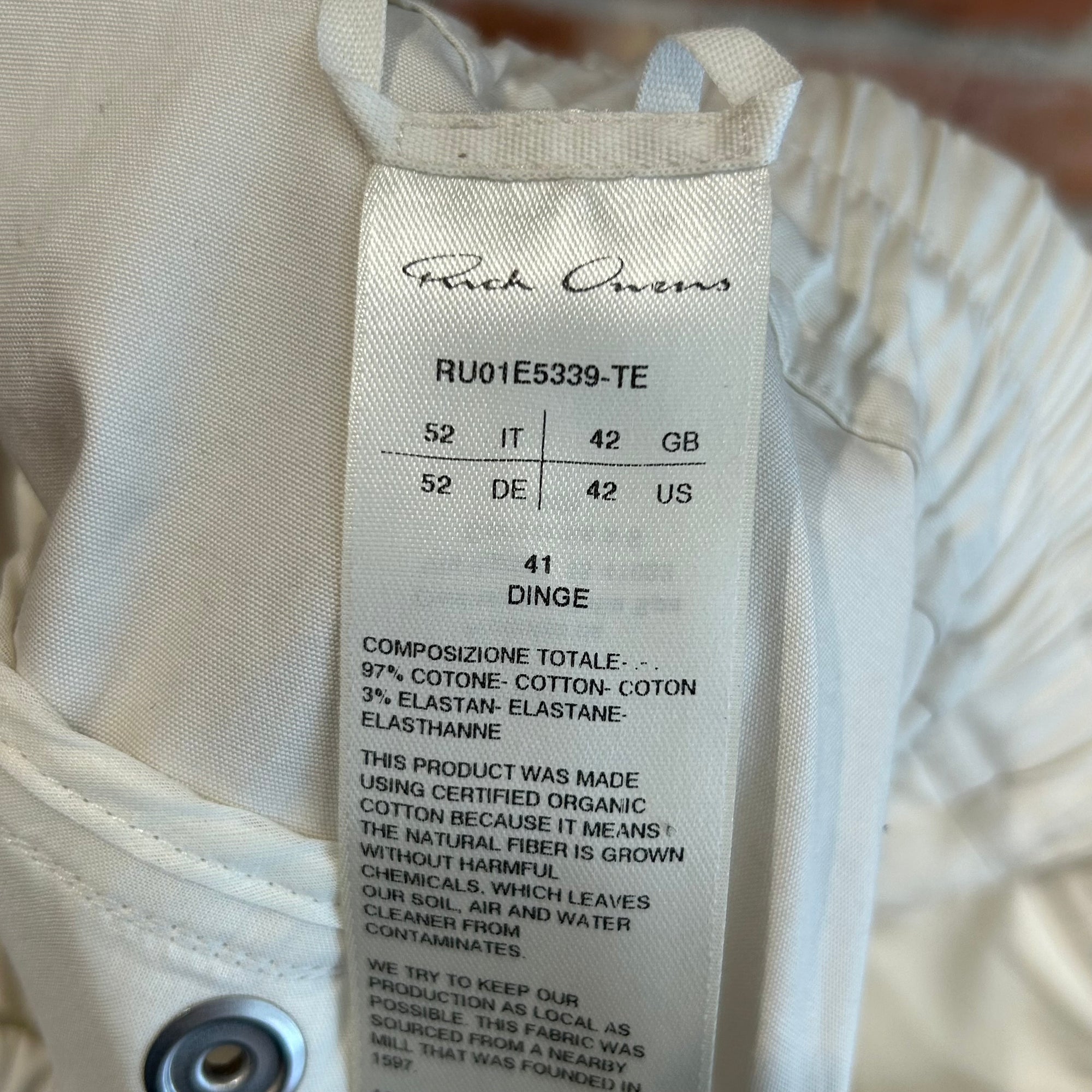 RICK OWENS SS25 JUMBO BELA CARGOS ‘CREAM’