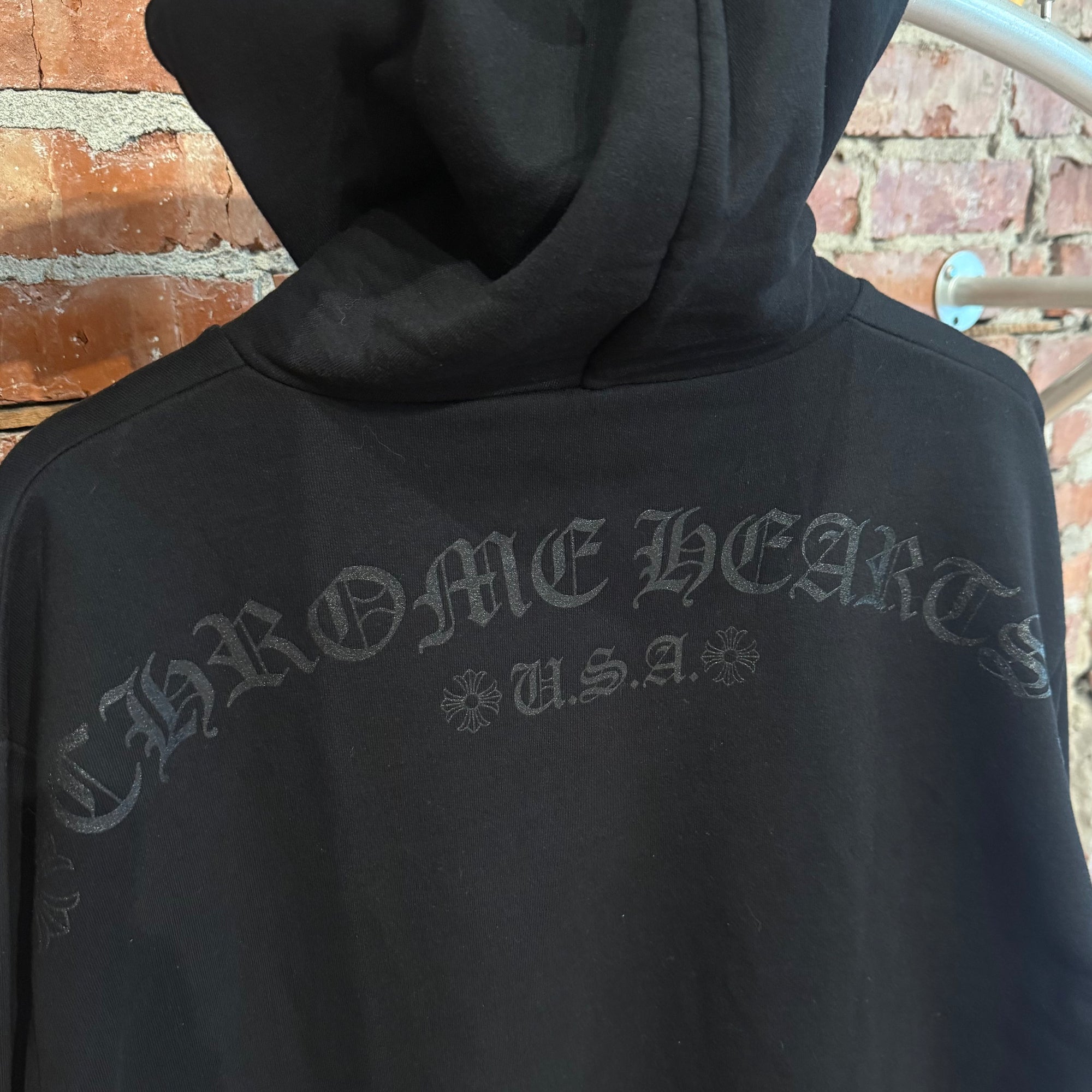 CHROME HEARTS FLORAL HORSESHOE PULLOVER HOODIE ‘BLACK’