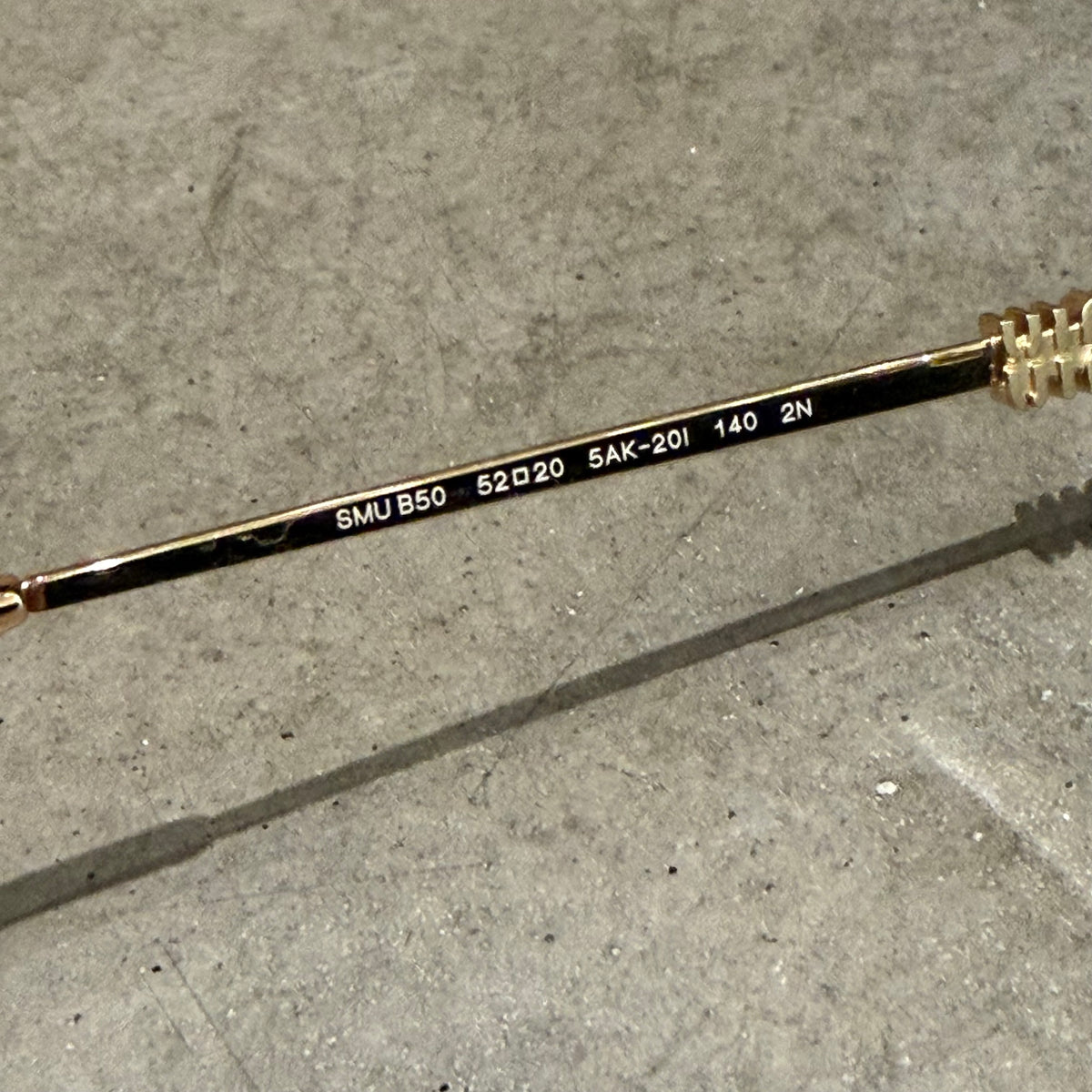 MIU MIU B50S RIMLESS SUNGLASSES ‘GOLD’