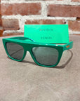 BOTTEGA VENETA BV1060S FLAT-TOP SUNGLASSES ‘GREEN’