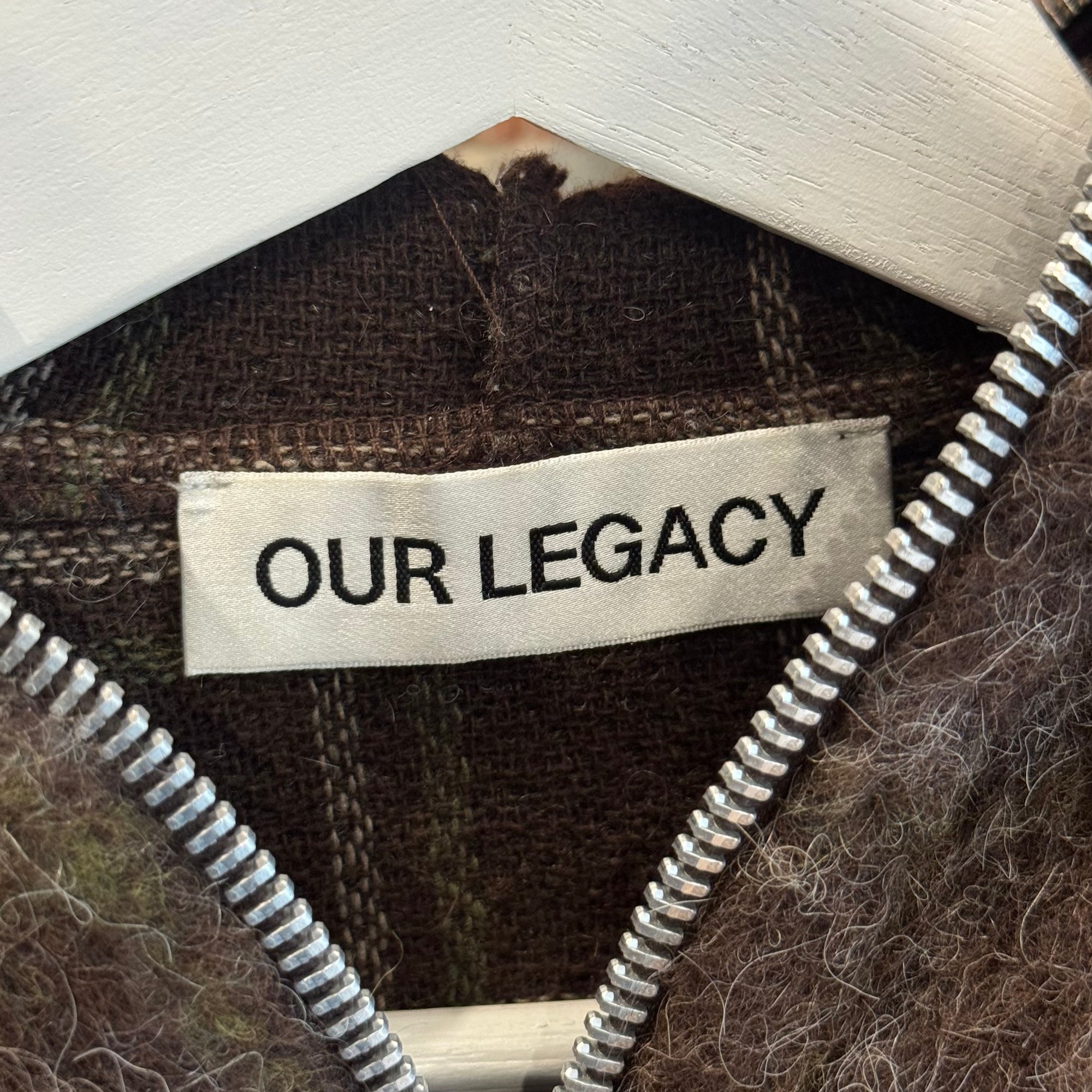 OUR LEAGACY FULL ZIP MOHAIR HOODIE ‘BROWN’