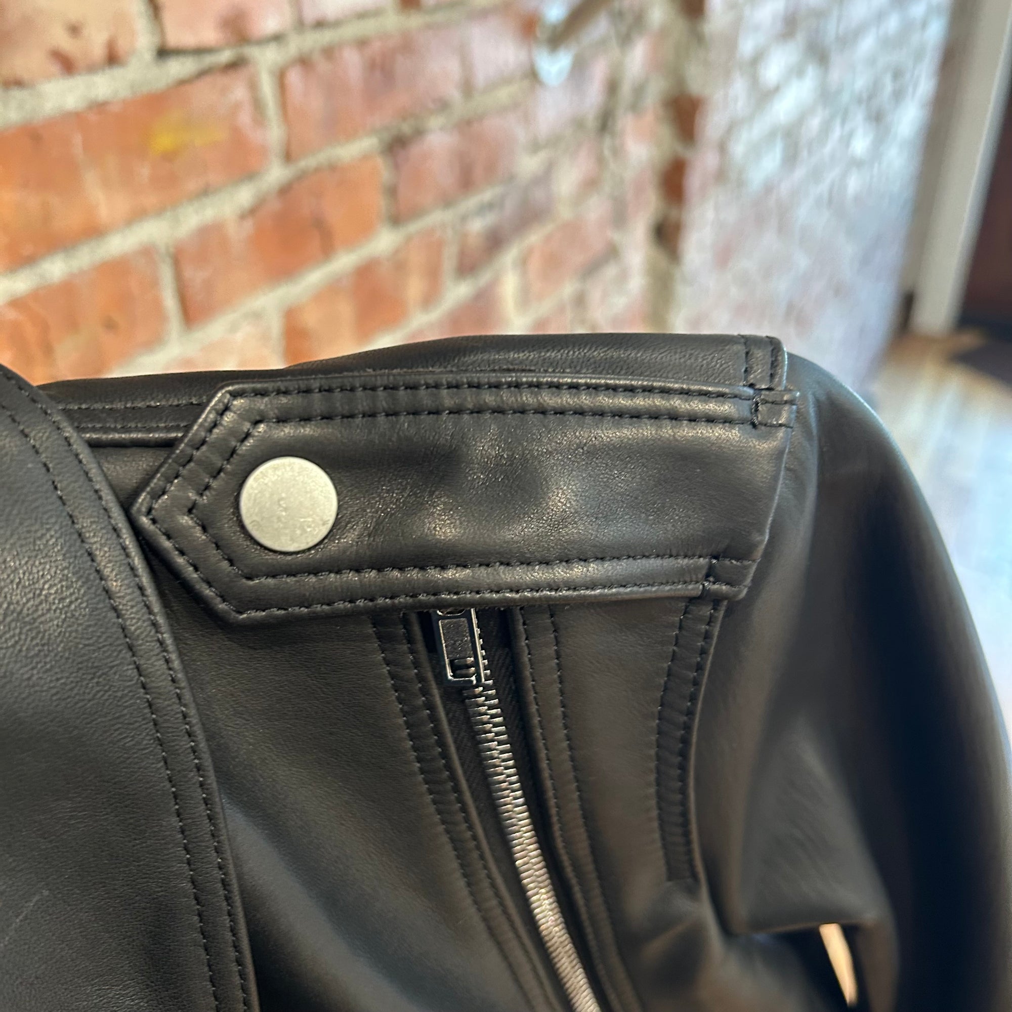 RICK OWENS X SUIC*DE SS26 TEMPLE VEGA LEATHER JACKET ‘BLACK’