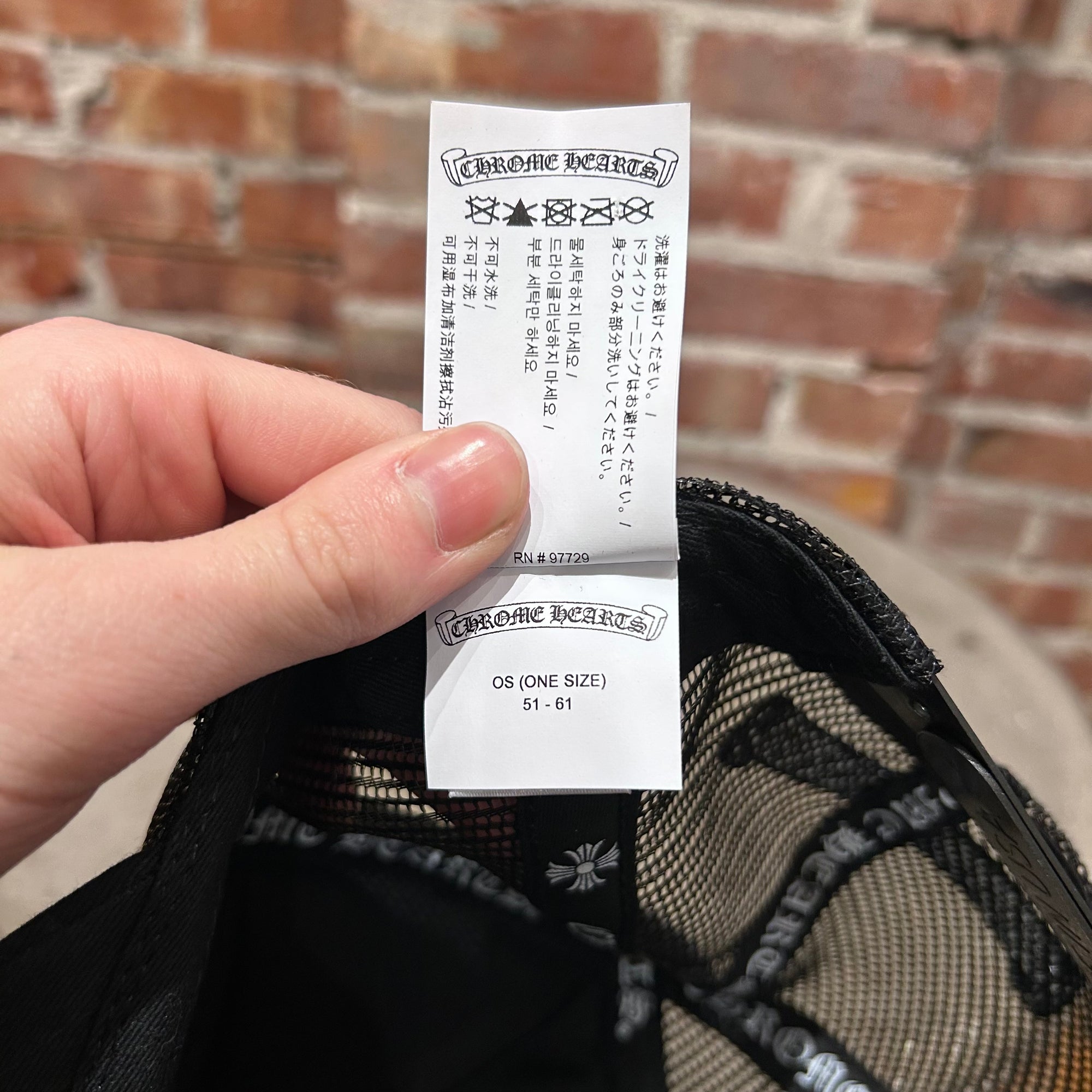 CHROME HEARTS CAMO TRIPLE CROSS TRUCKER HAT ‘BLACK’