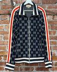 GUCCI GG PATTERN TRACK JACKET ‘NAVY/RED’