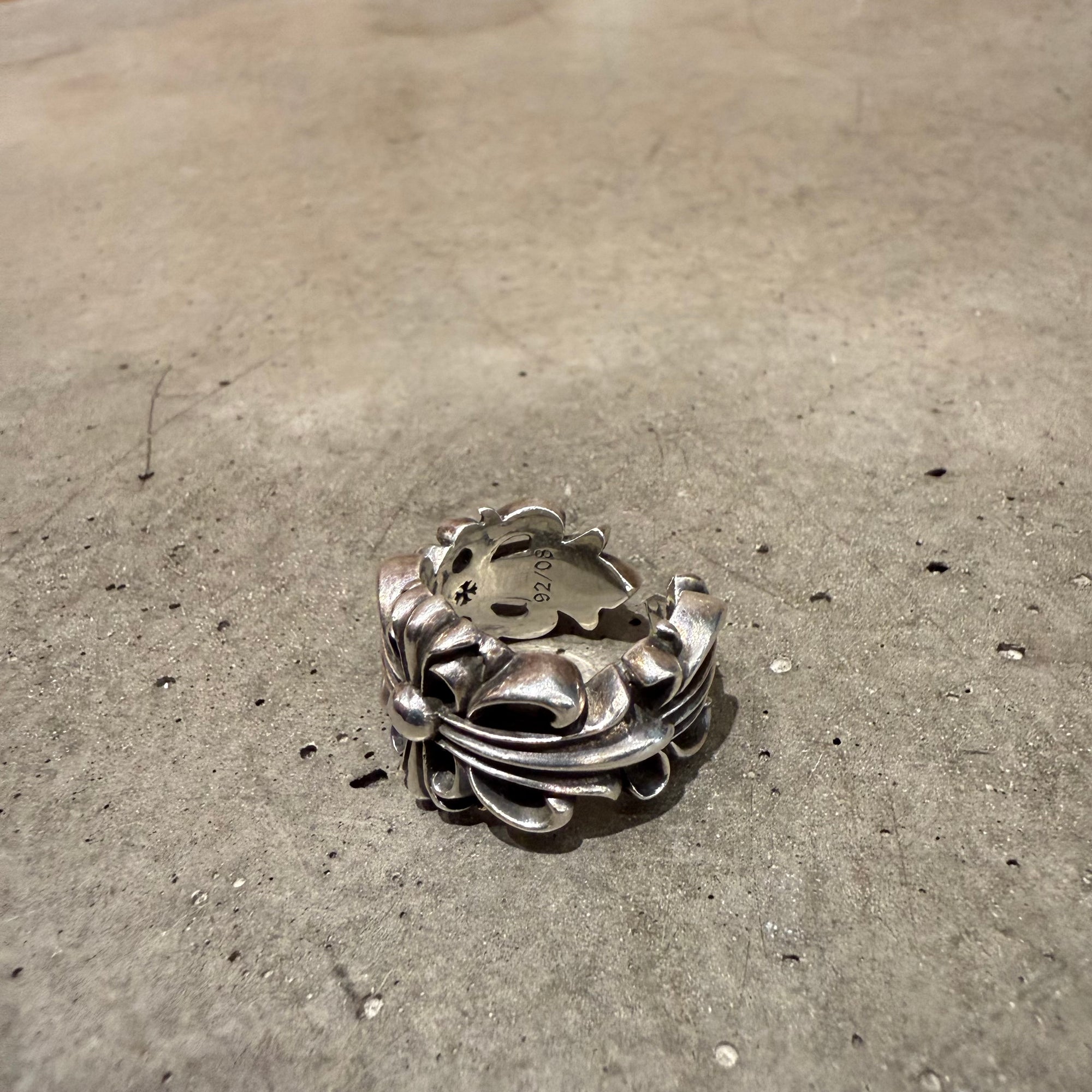 CHROME HEARTS DOUBLE FLORAL RING 'SILVER'