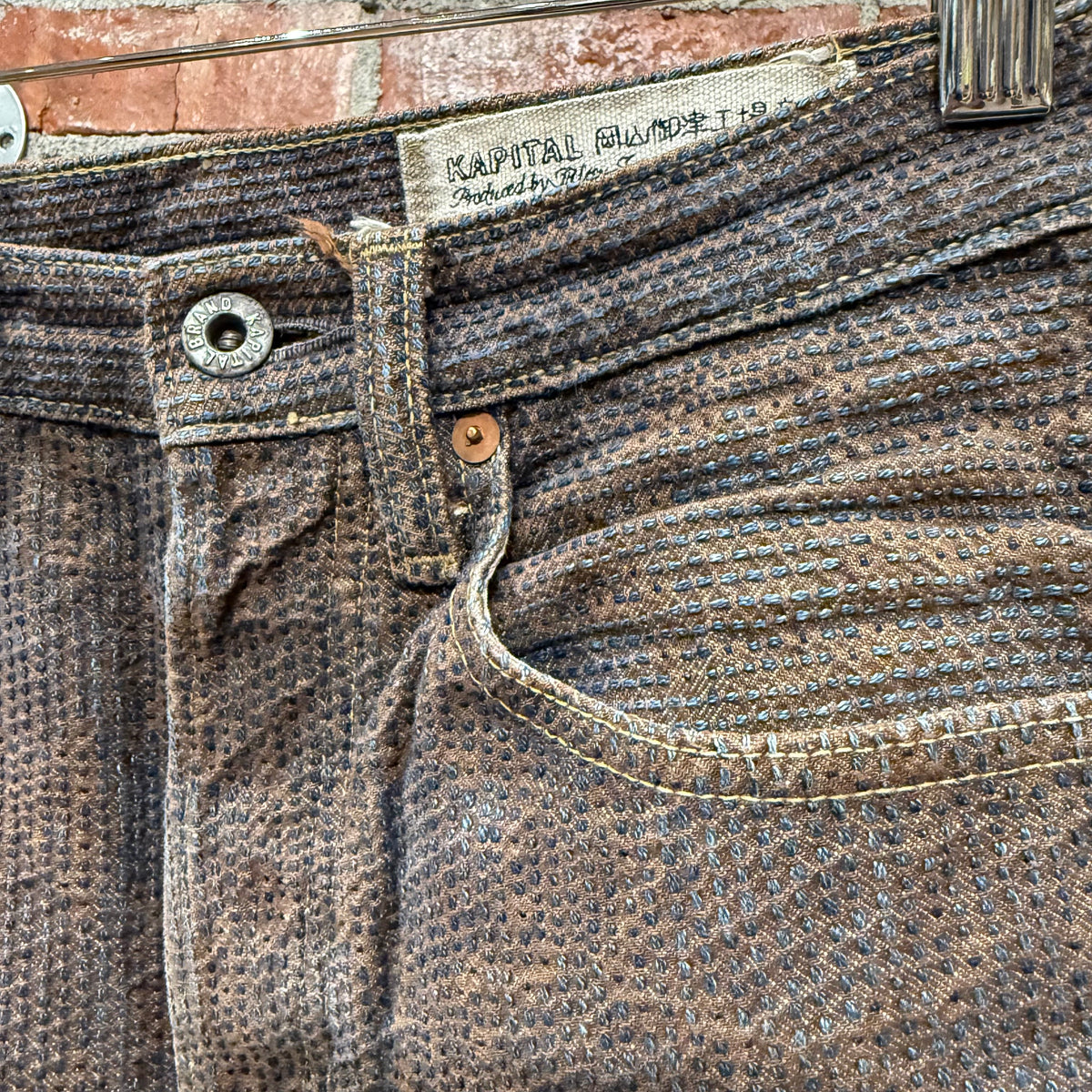 KAPITAL PERSIMMON DYED NO.9 5P CENTURY DENIM ‘BROWN’