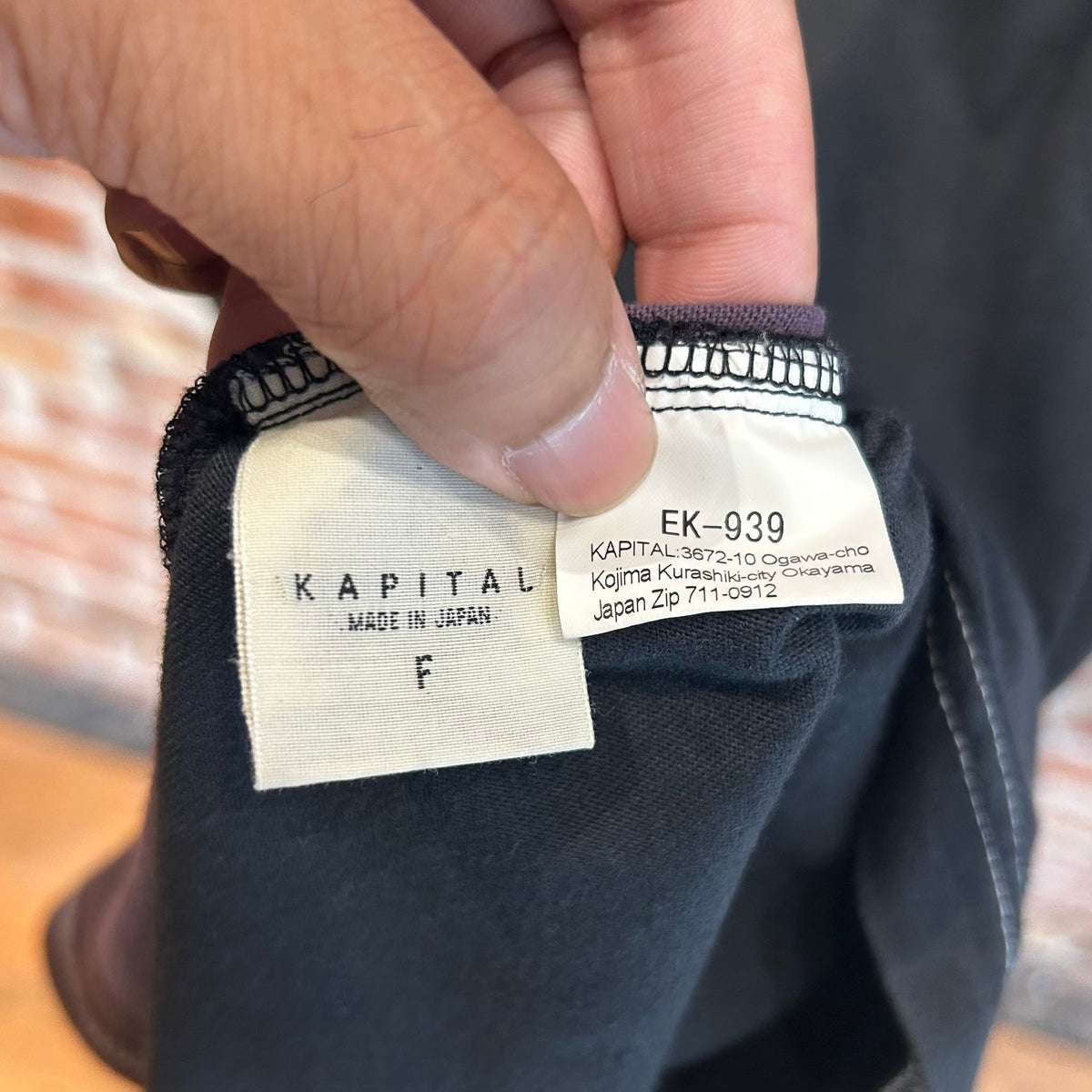 KAPITAL KOUNTRY OVERSIZED 2-TONE BONES TEE ‘BLACK/PURPLE’