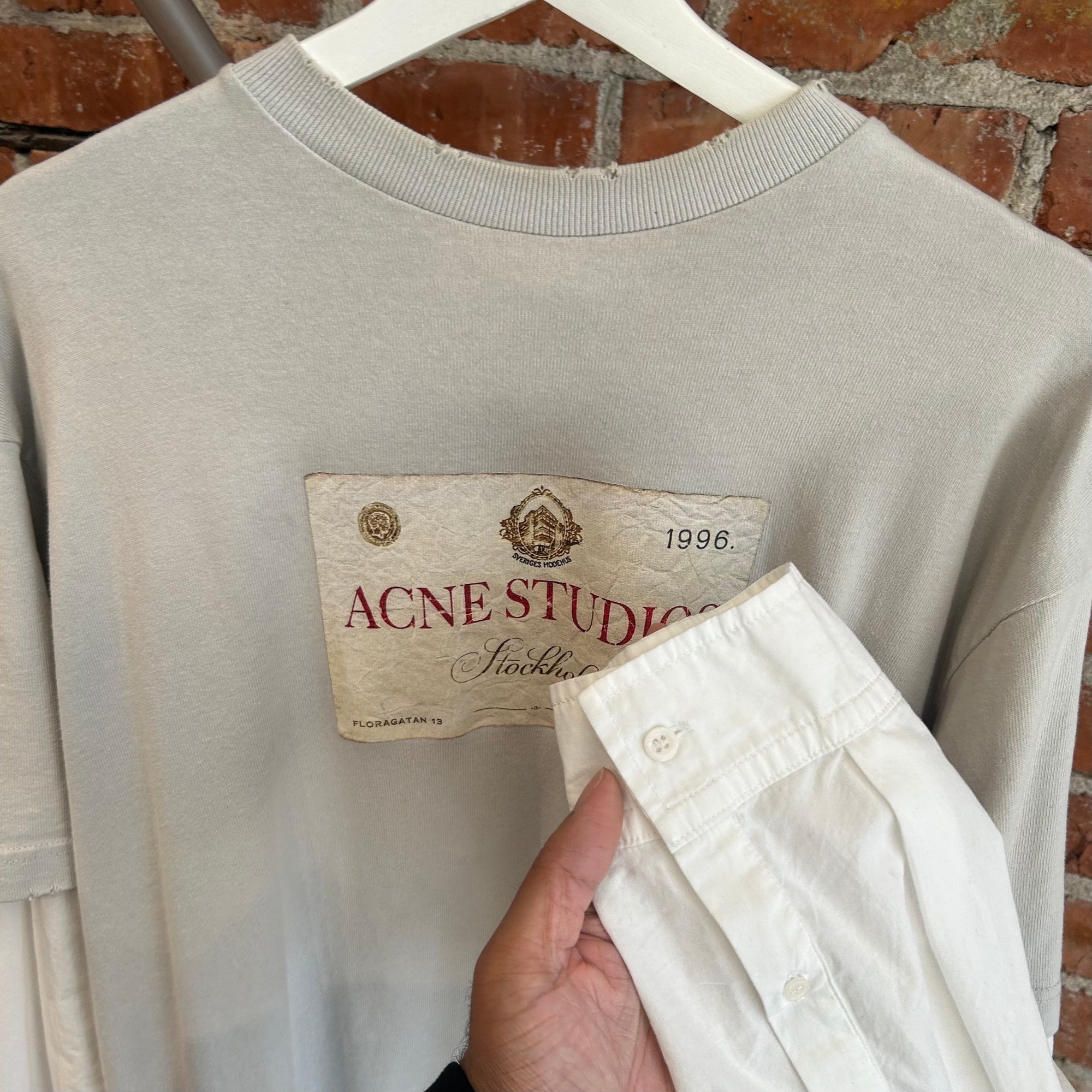 ACNE STUDIOS LAYERED PRINT TEE ‘GREY’
