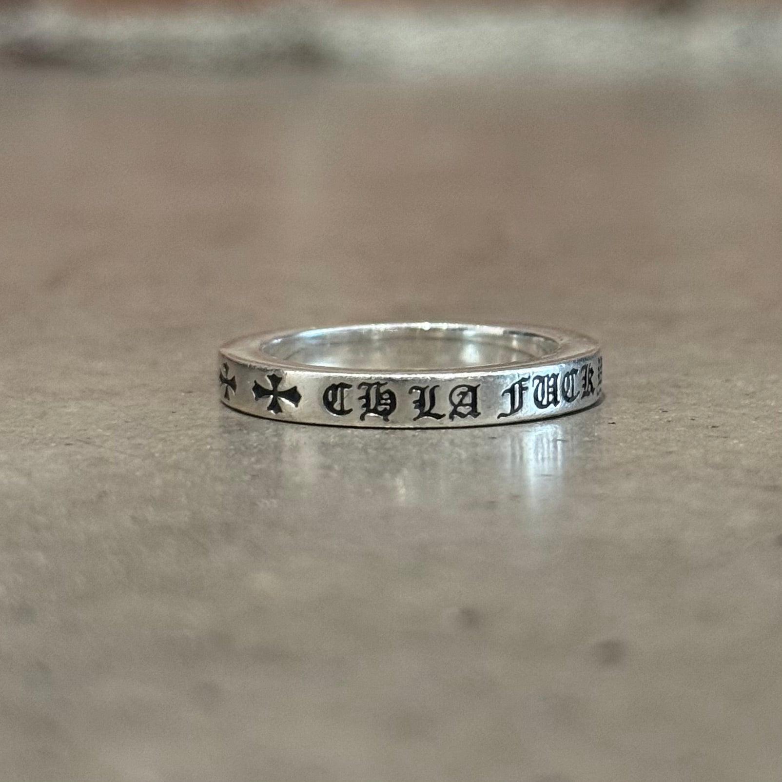 CHROME HEARTS 3MM LA F*CK YOU SPACER RING ‘SILVER’