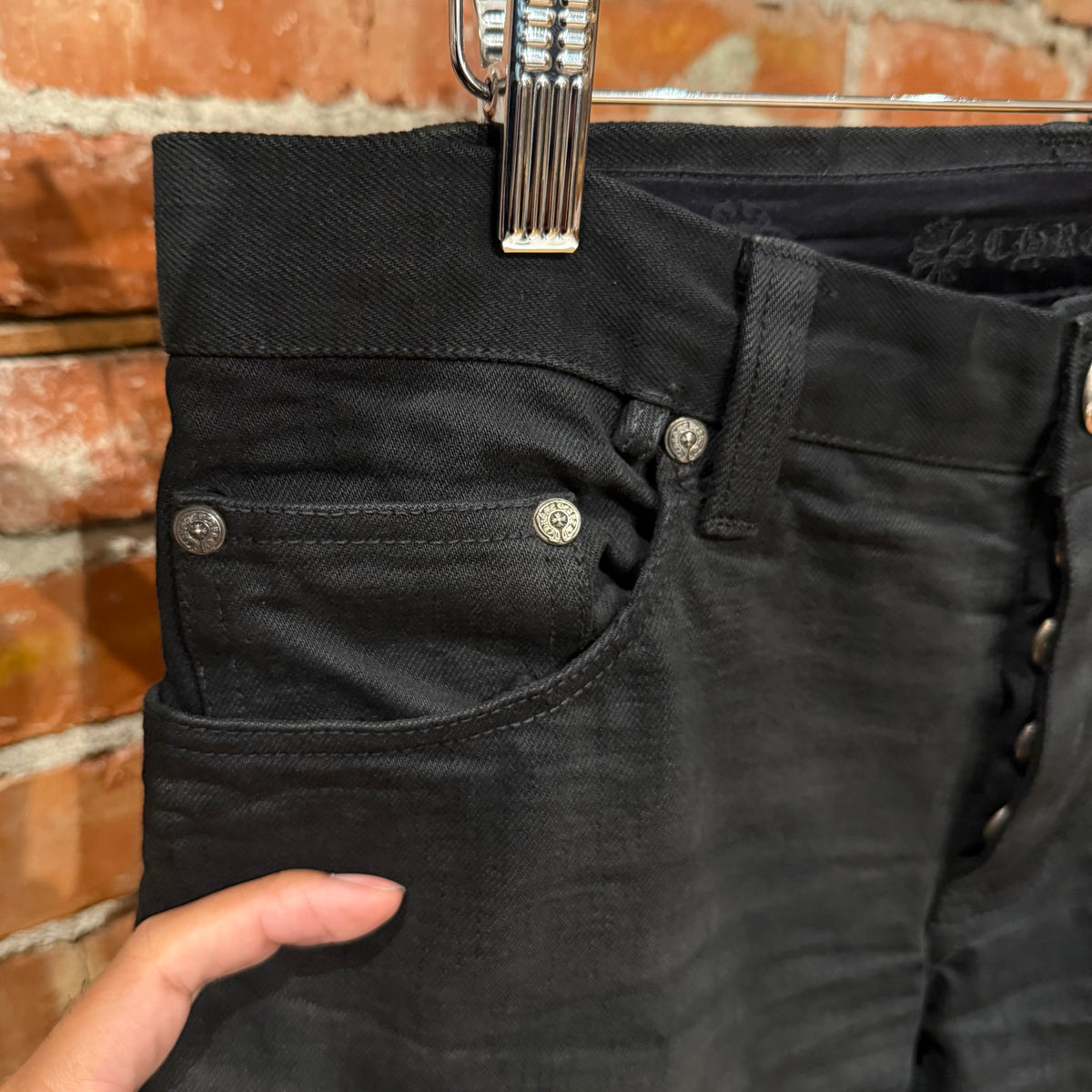 CHROME HEARTS 5 POCKET JAPANESE SELVEDGE DENIM ‘BLACK’