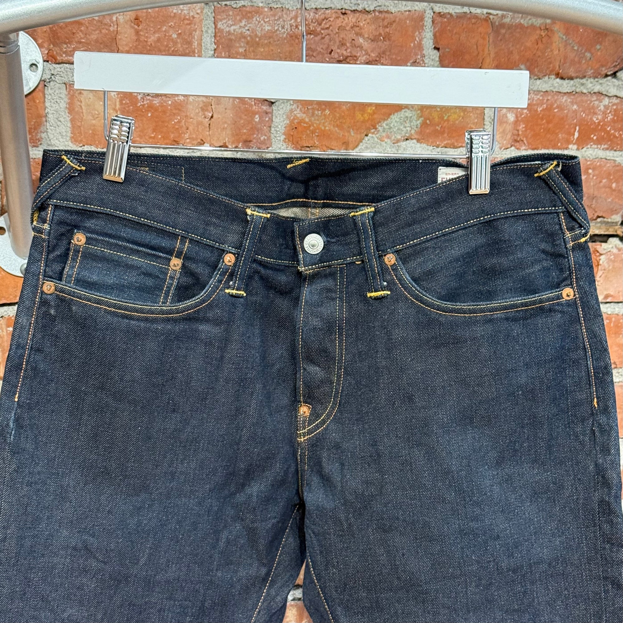 EVISU LOT 2008 THIN GULL SLIM STRAIGHT DENIM ‘INDIGO/IVORY’