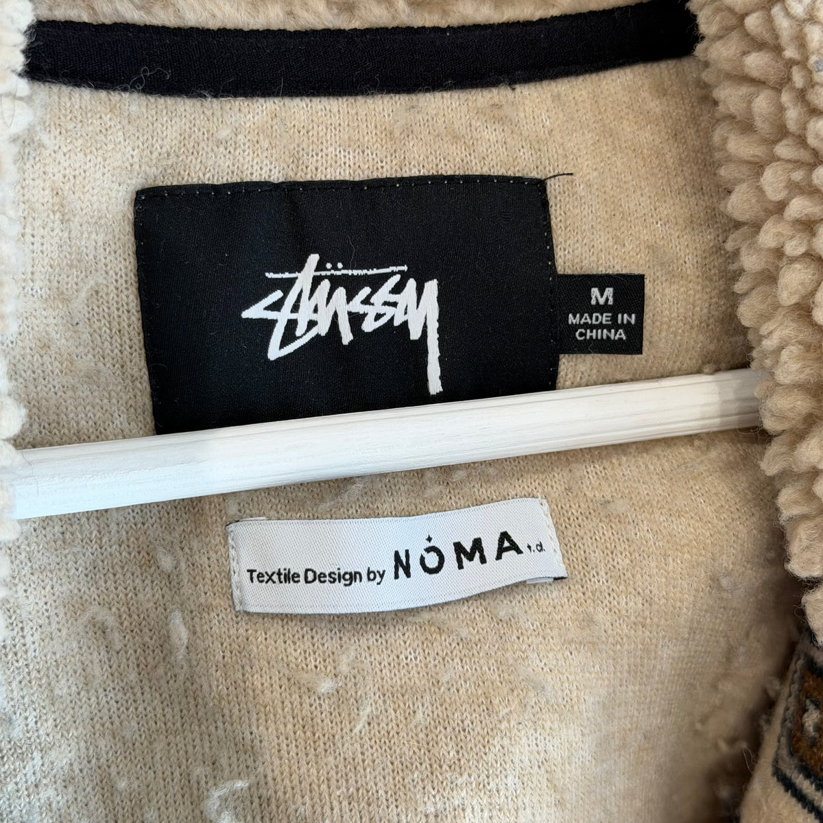 STUSSY LIMA JACQUARD SHERPA JACKET ‘CREAM/BROWN’