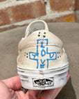 PALY HOLLYWOOD 1 OF 1 HAND PAINTED VANS SLIP ONS ‘WHITE’