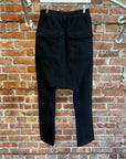 RICK OWENS DROPCROTCH RIG SWEATPANTS ‘BLACK’