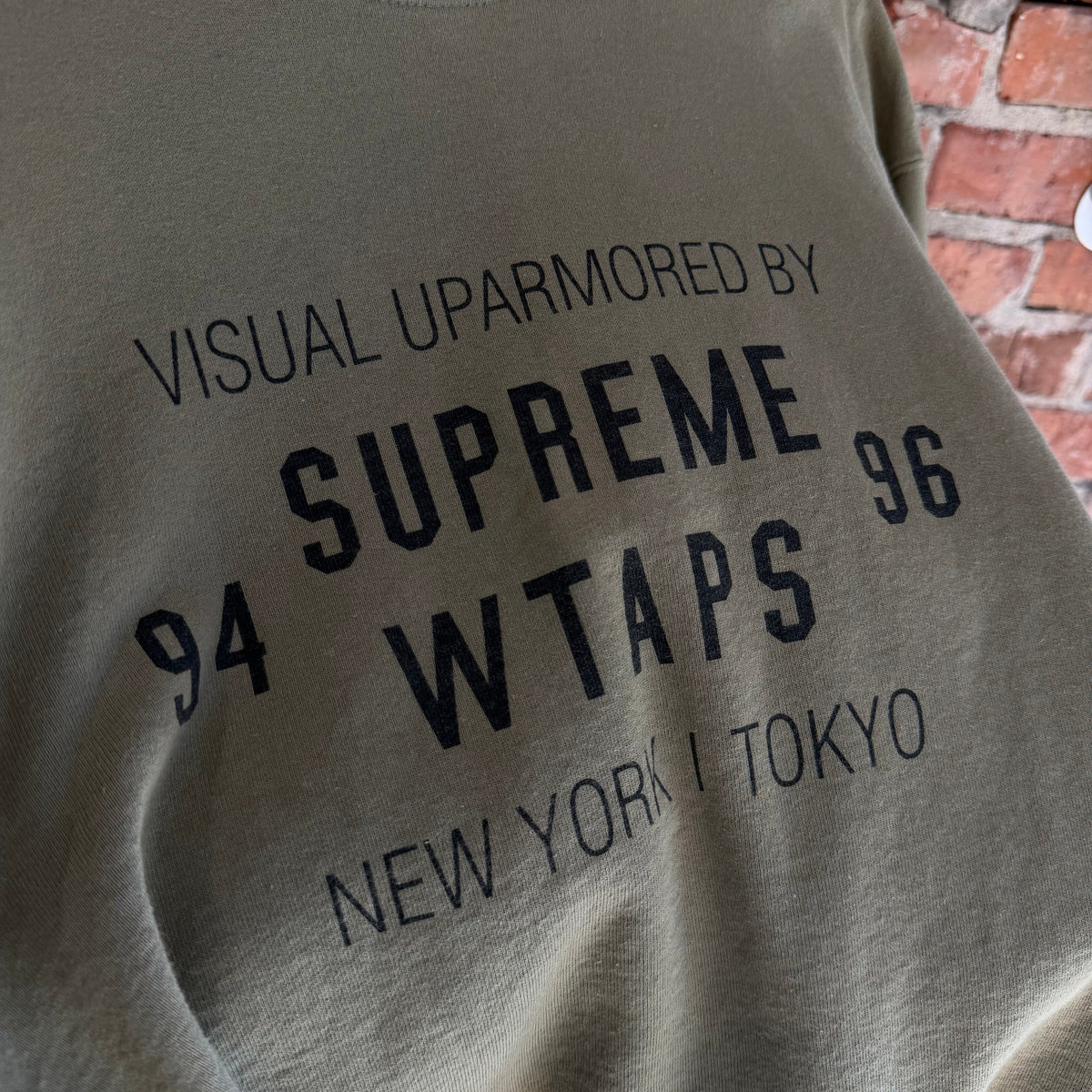SUPREME FW21 WTAPS UPARMORED LOGO CREWNECK ‘OLIVE’