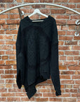 MM6 OVERSIZED ASYMMETRICAL KNIT SWEATER ‘BLACK’