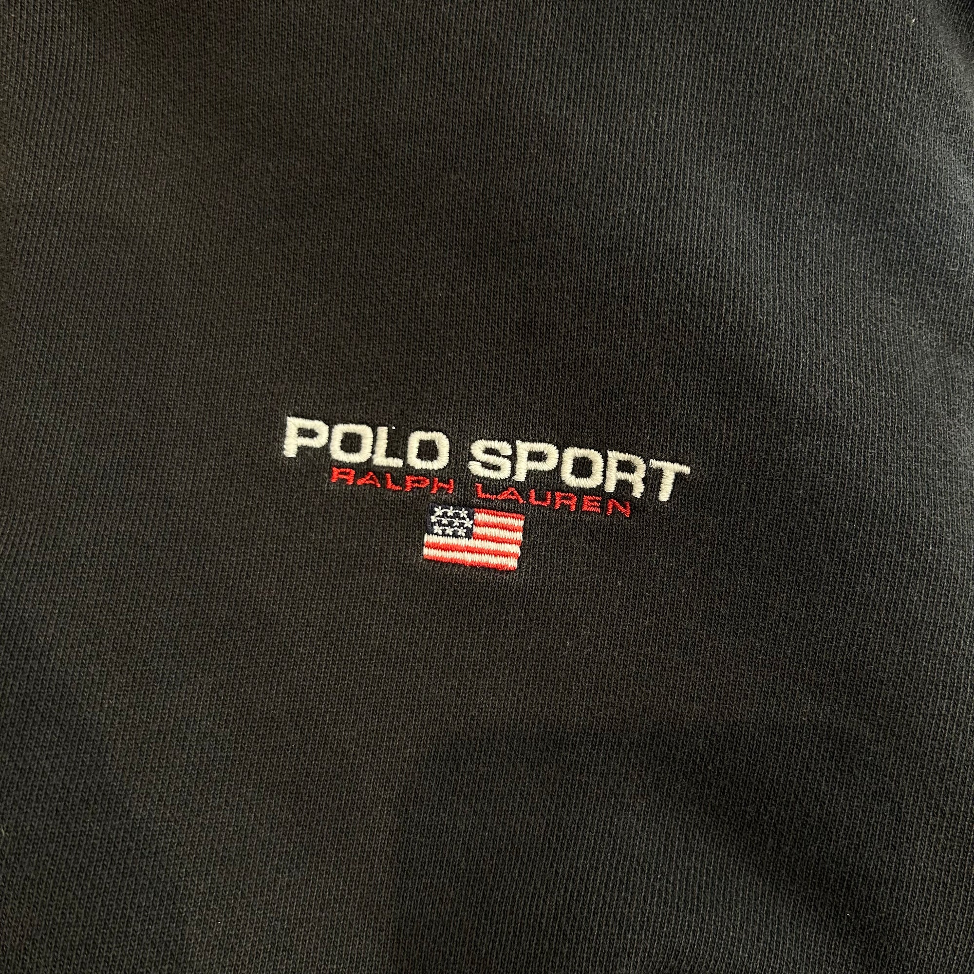 POLO SPORT FLAG QUARTER ZIP ‘BLACK’