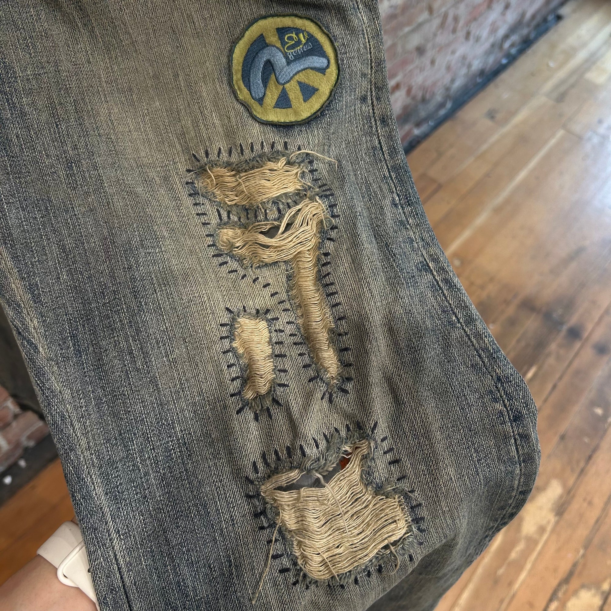 EVISU SASHIKO PATCH DENIM 'VINTAGE BLUE'