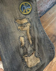 EVISU SASHIKO PATCH DENIM 'VINTAGE BLUE'