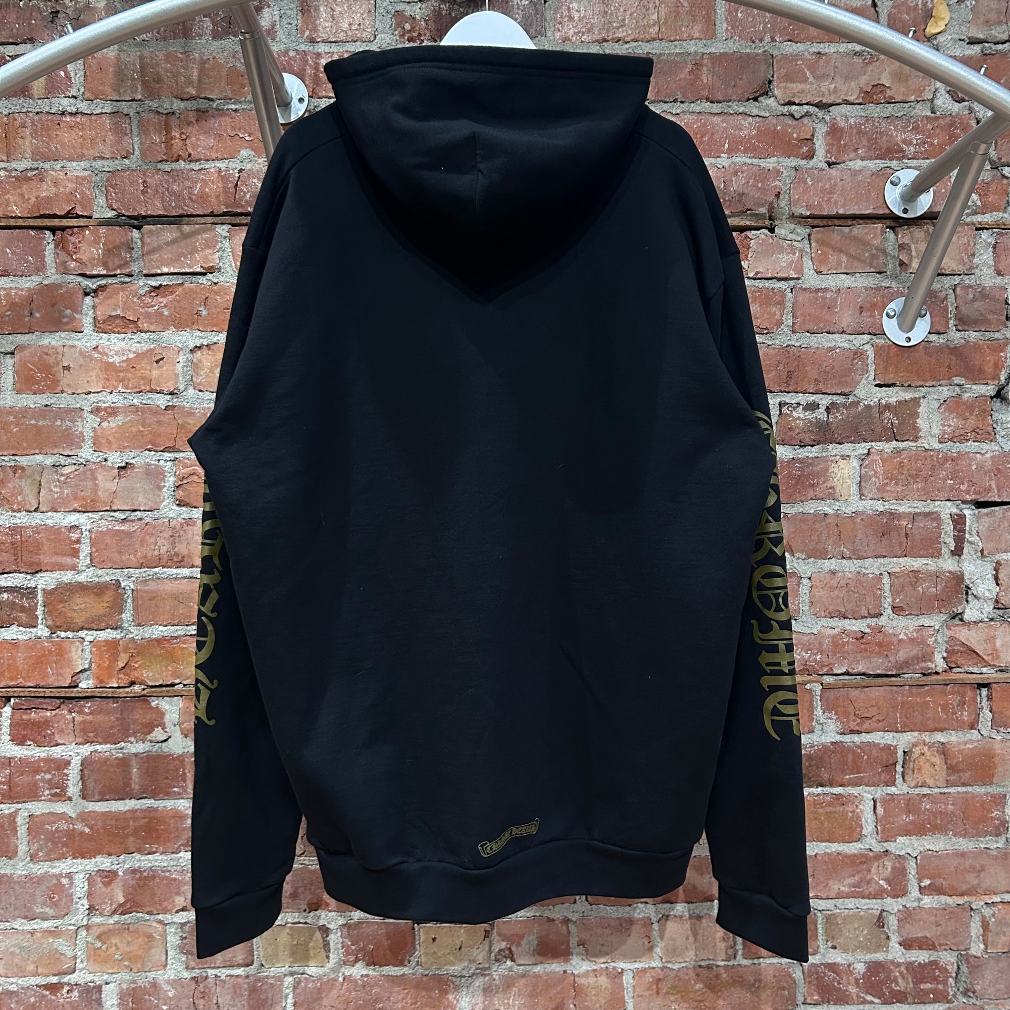 CHROME HEARTS OLIVE VERTICAL SCRIPT ZIP HOODIE ‘BLACK’