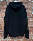 CHROME HEARTS OLIVE VERTICAL SCRIPT ZIP HOODIE ‘BLACK’