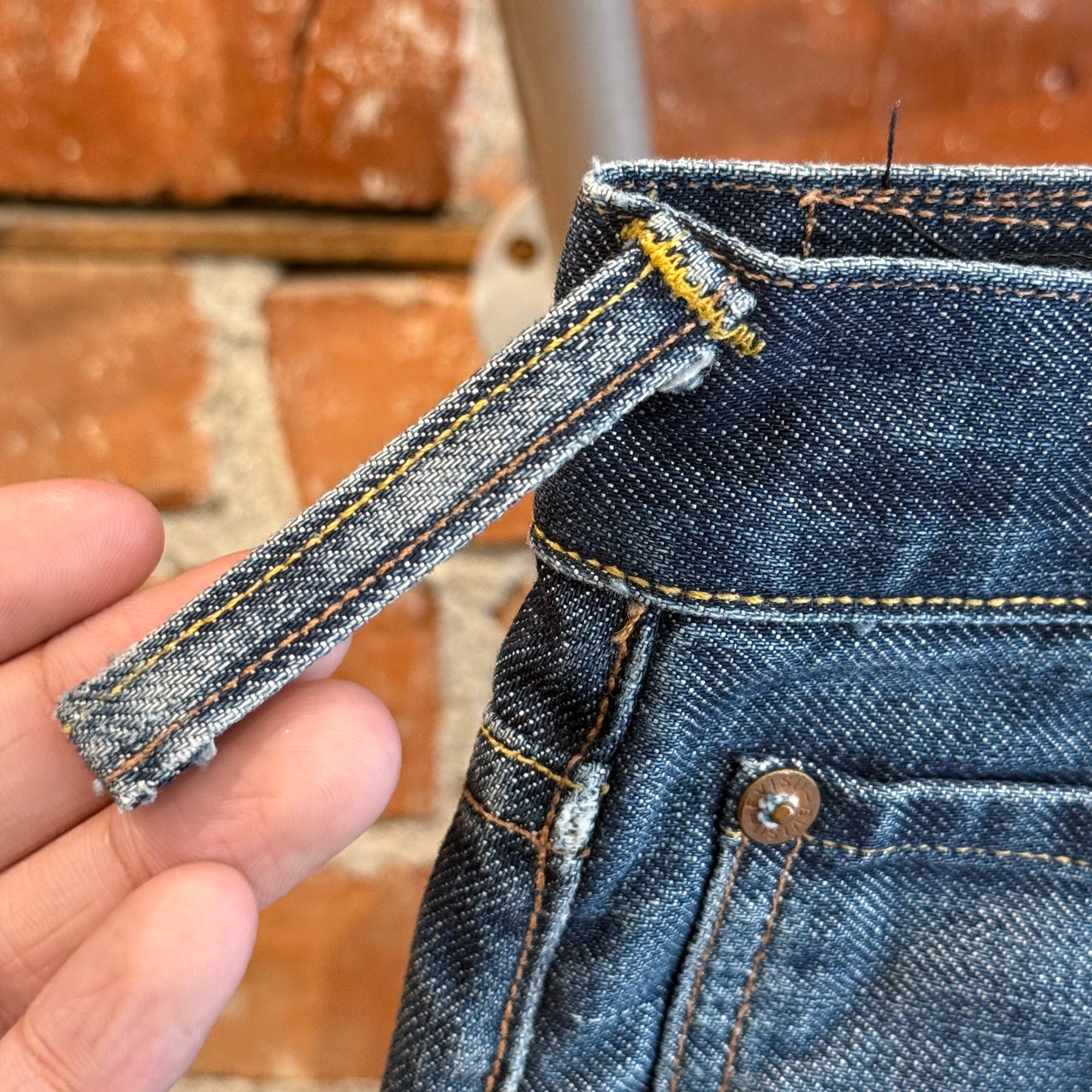 EVISU LOT 2008 THIN GULL DENIM 'INDIGO/WHITE'