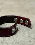 CHROME HEARTS CROSSBALL LEATHER BRACELET ‘OX BLOOD’