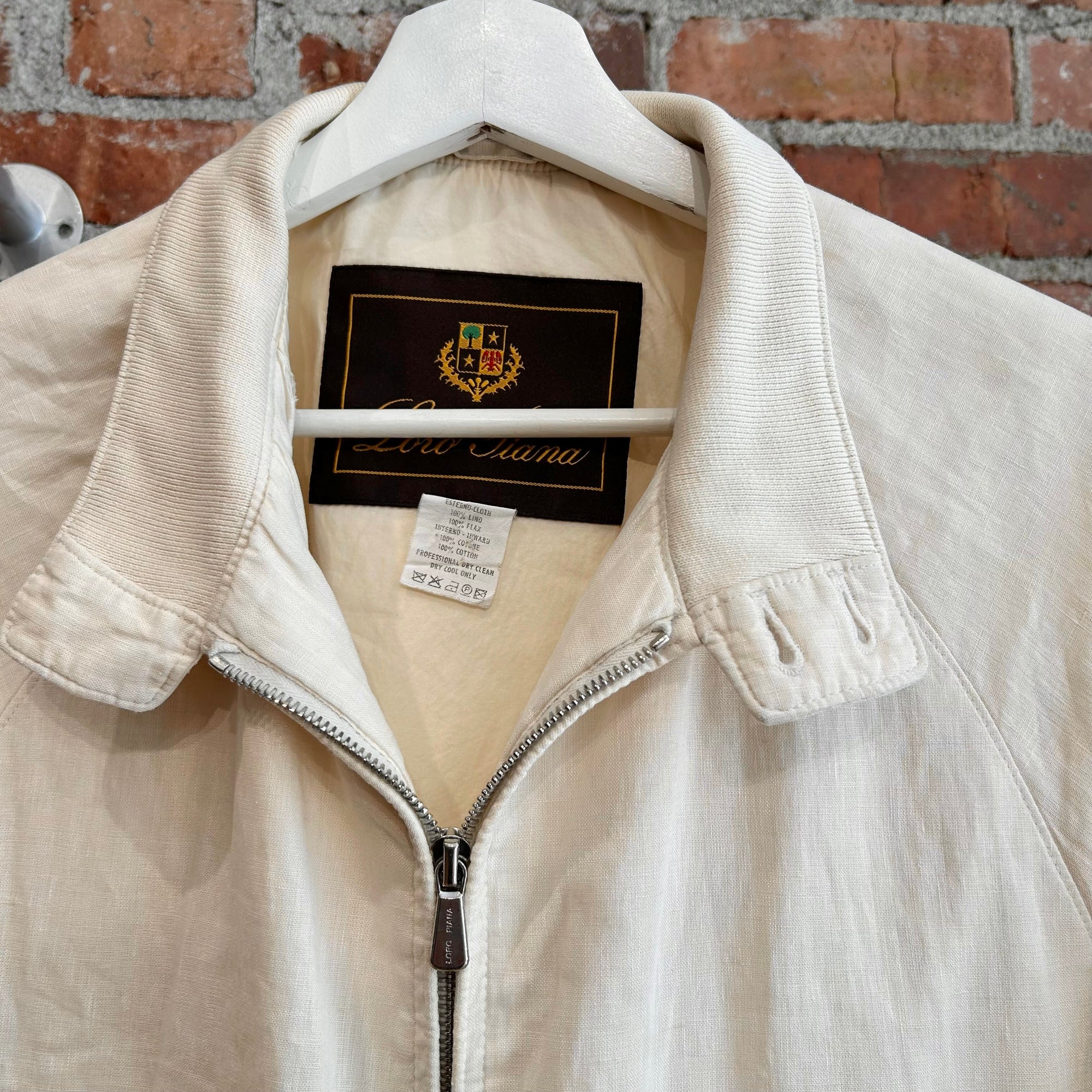 LORO PIANA 90S VINTAGE STORM SYSTEM HARRINGTON JACKET ‘CREAM’