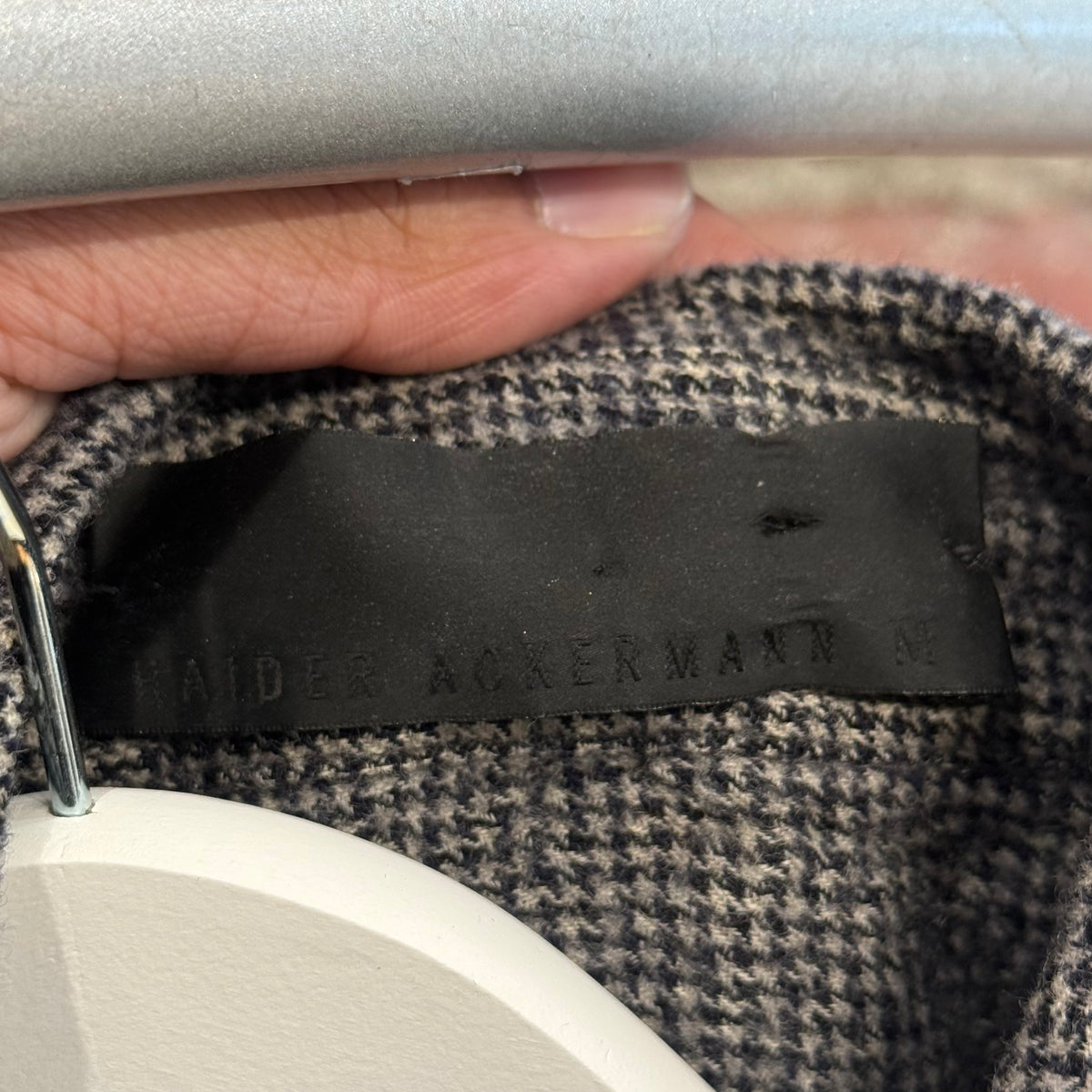 HAIDER ACKERMANN WOOL HOUNDSTOOTH SHIRT ‘GREY’