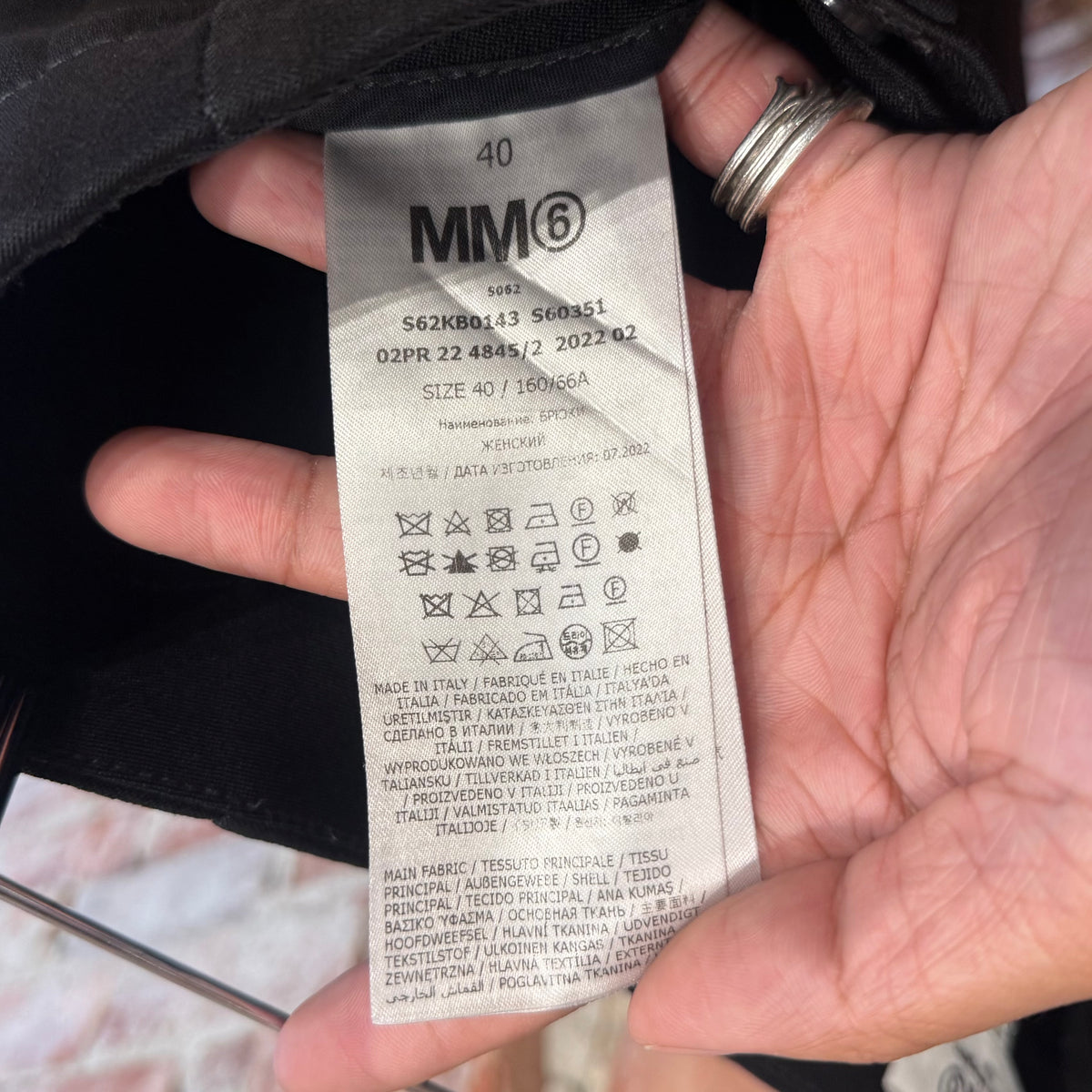 MARGIELA MM6 DISTRESSED TROUSERS ‘BLACK’