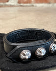 CHROME HEARTS CROSSBALL LEATHER BRACELET ‘BLACK’