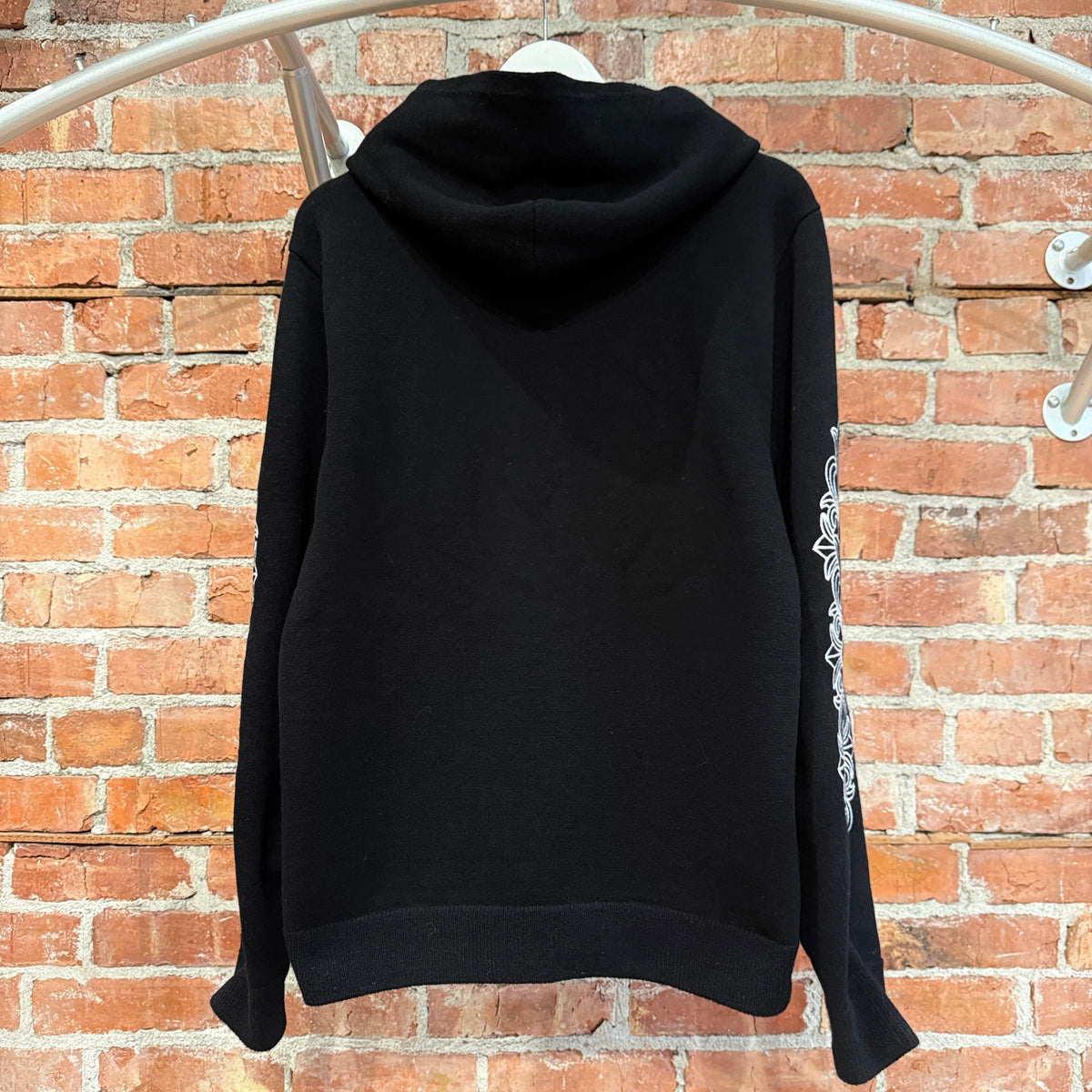 CHROME HEARTS CASHMERE FLORAL ZIP HOODIE ‘BLACK’
