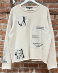 ROUGH SIMMONS EVANGELION PATCHWORK CREWNECK ‘CREAM’