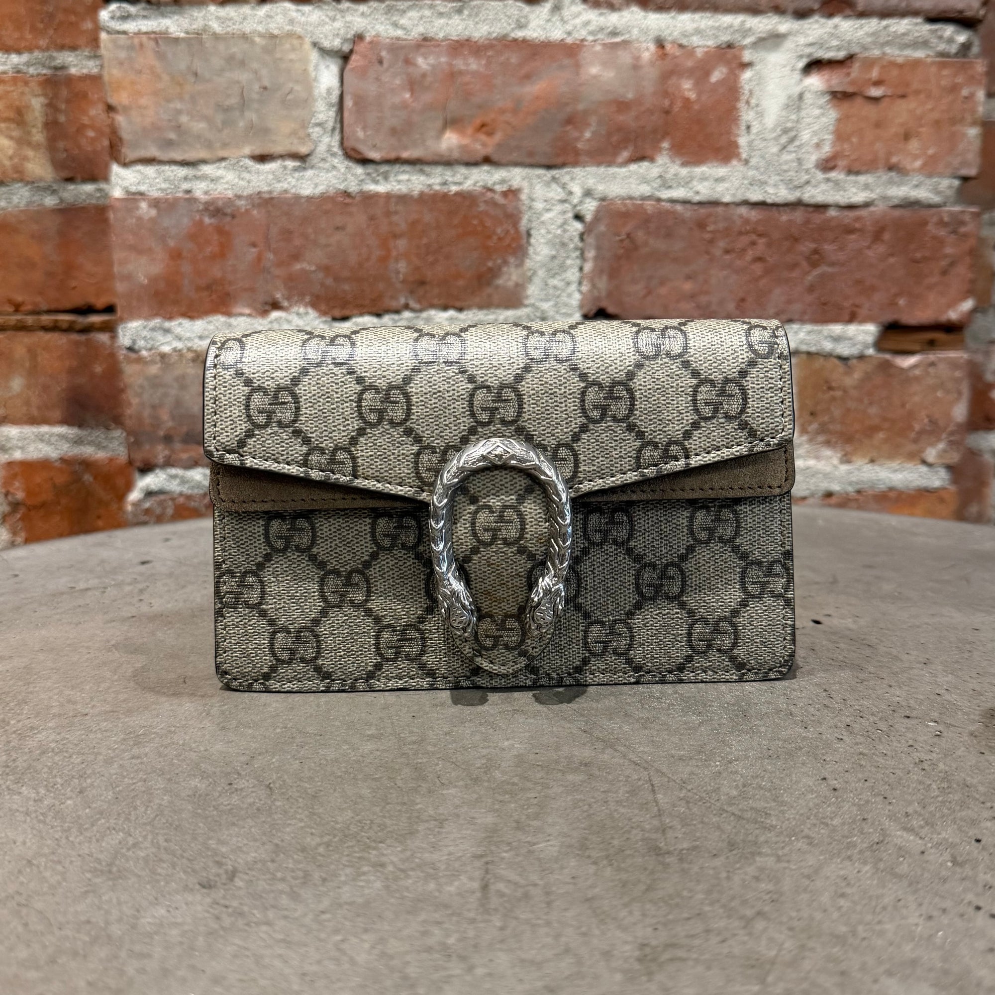GUCCI DIONYSUS GG SUPREME SIDE BAG ‘TAUPE'