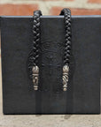 CHROME HEARTS LEATHER BRAIDED NECKLACE ‘BLACK’