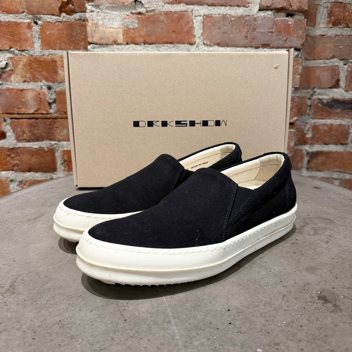 RICK OWENS DRKSDHW PENTA BOAT SLIP ON SNEAKERS ‘BLACK’
