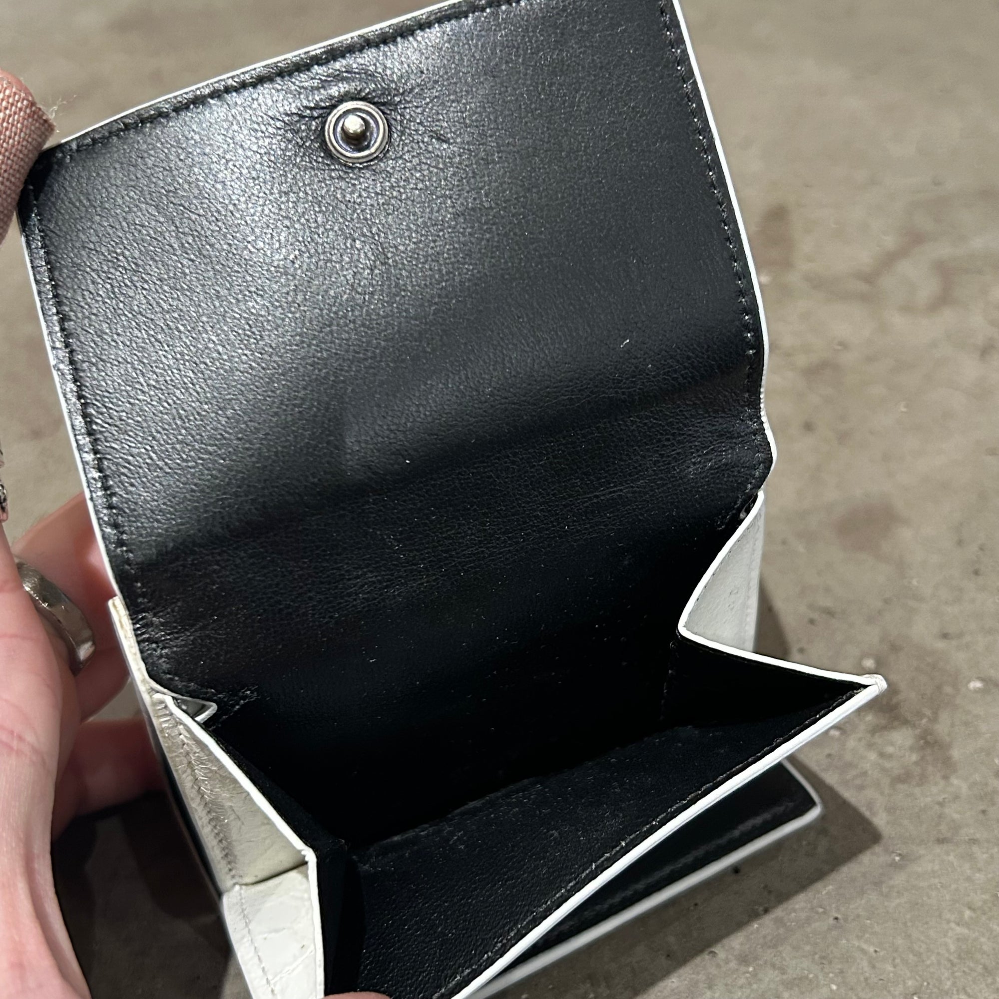 BALENCIAGA X ADIDAS TRIFOLD LAMBSKIN WALLET ‘BLACK/WHITE’
