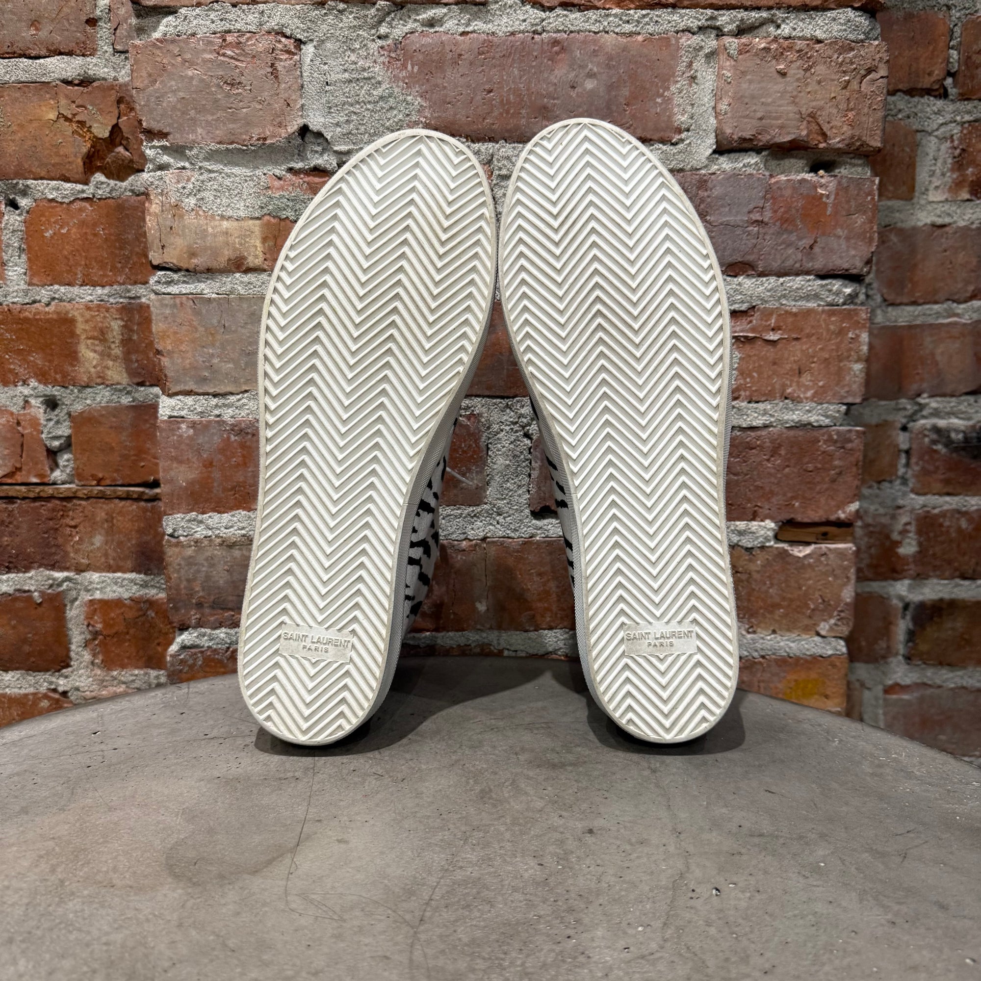 SAINT LAURENT ZEBRA CANVAS SNEAKERS ‘BLACK/WHITE’