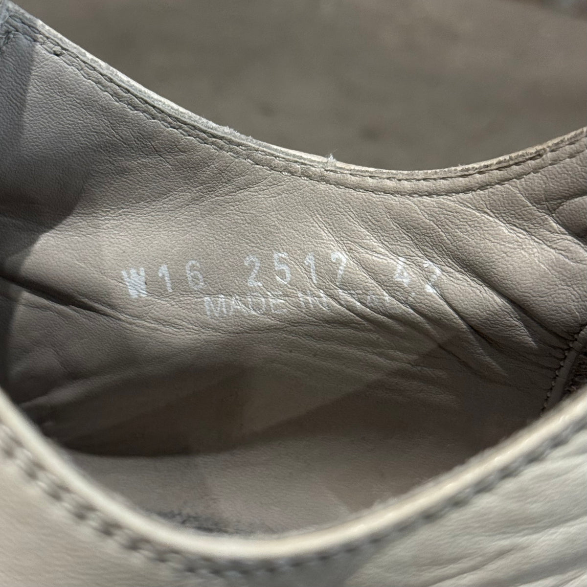 RICK OWENS MAINLINE LEATHER RAMONE LOW SNEAKERS ‘CREAM’