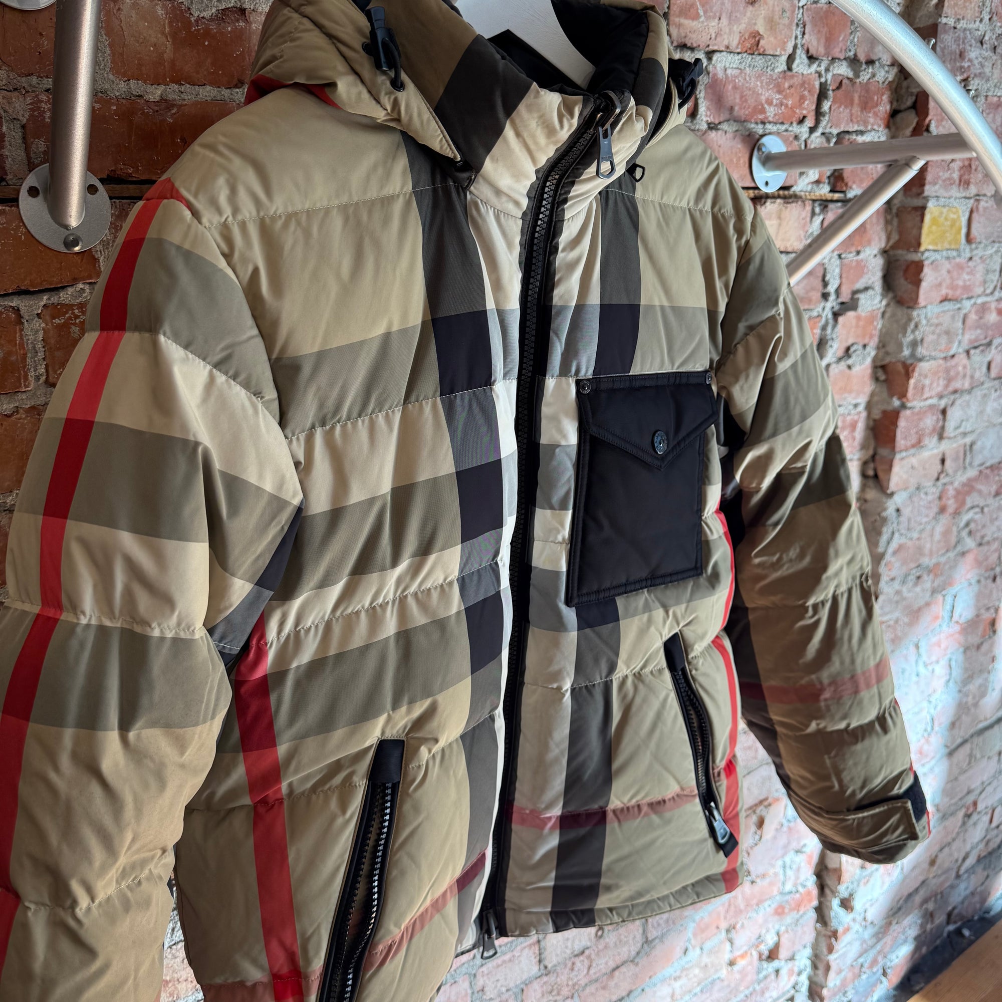 BURBERRY REVERSIBLE CHECK PUFFER JACKET ‘BLACK/PLAID’