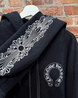 CHROME HEARTS SUNFADED HORSESHOE FLORAL PULLOVER HOODIE ‘BLACK’