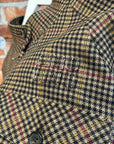 MIU MIU FW25 HOUNDSTOOTH CHECK BLOUSON JACKET ‘BROWN’