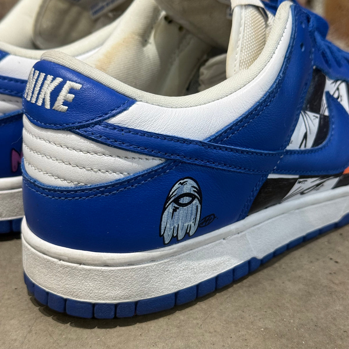 CHROME HEARTS MATTY BOY NIKE DUNK LOW SNEAKERS ‘WHITE/BLUE’